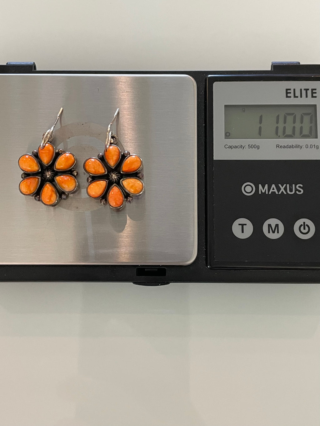 Spiny Oyster Flower Dangle Earrings | 925 Sterling Silver G717