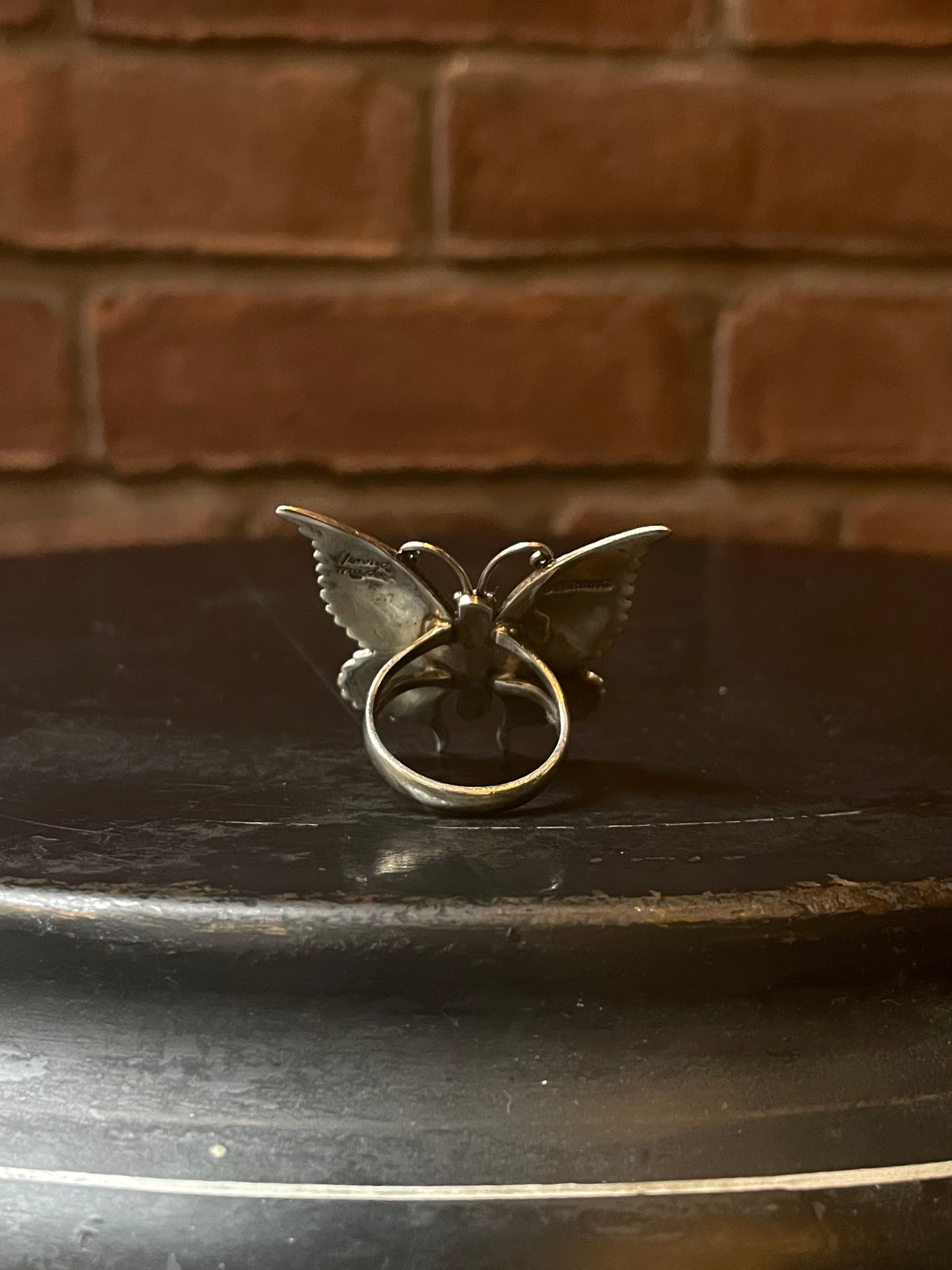 Turquoise Butterfly Ring Size 9 | 925 Sterling Silver C919