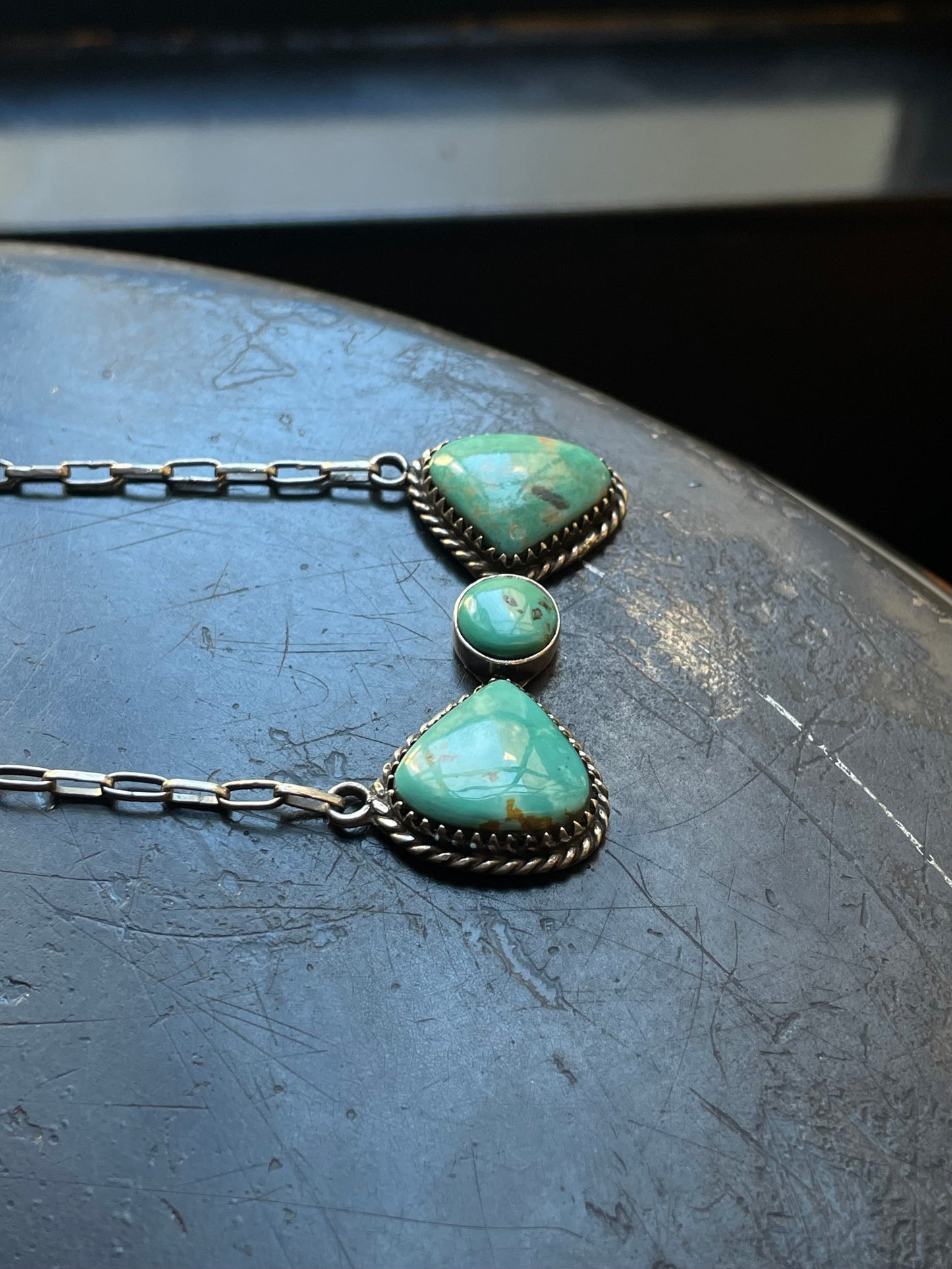 Kingman Turquoise Bar Necklace | Sterling Silver E942