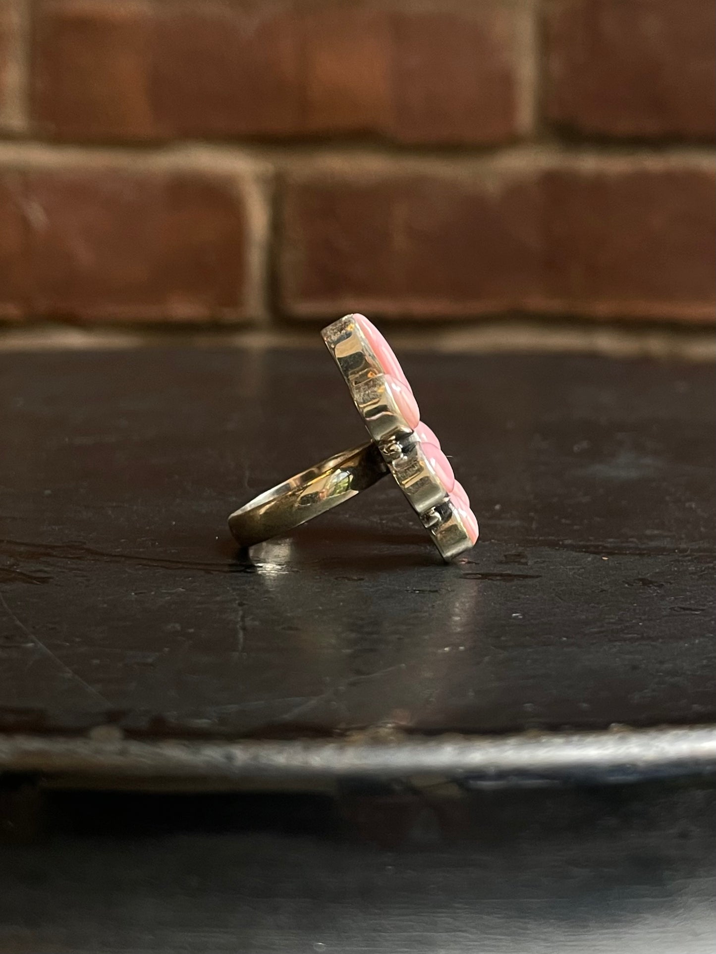 Pink Conch Naja Ring Size 7 | 925 Sterling Silver E992