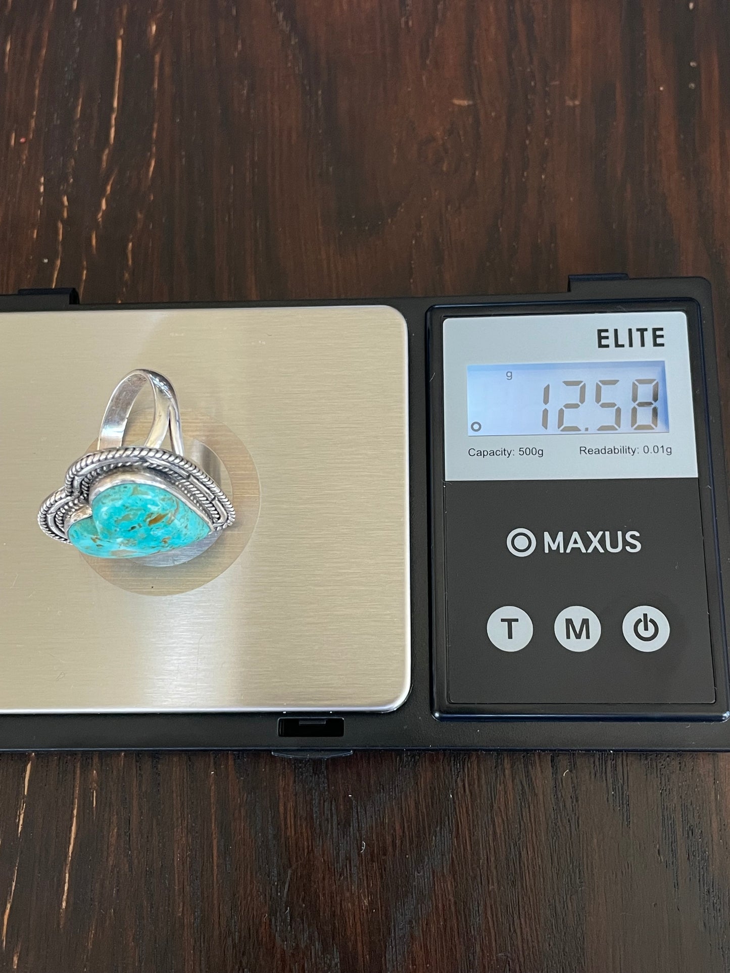 Turquoise Heart Ring Size 9 | Sterling Silver E862