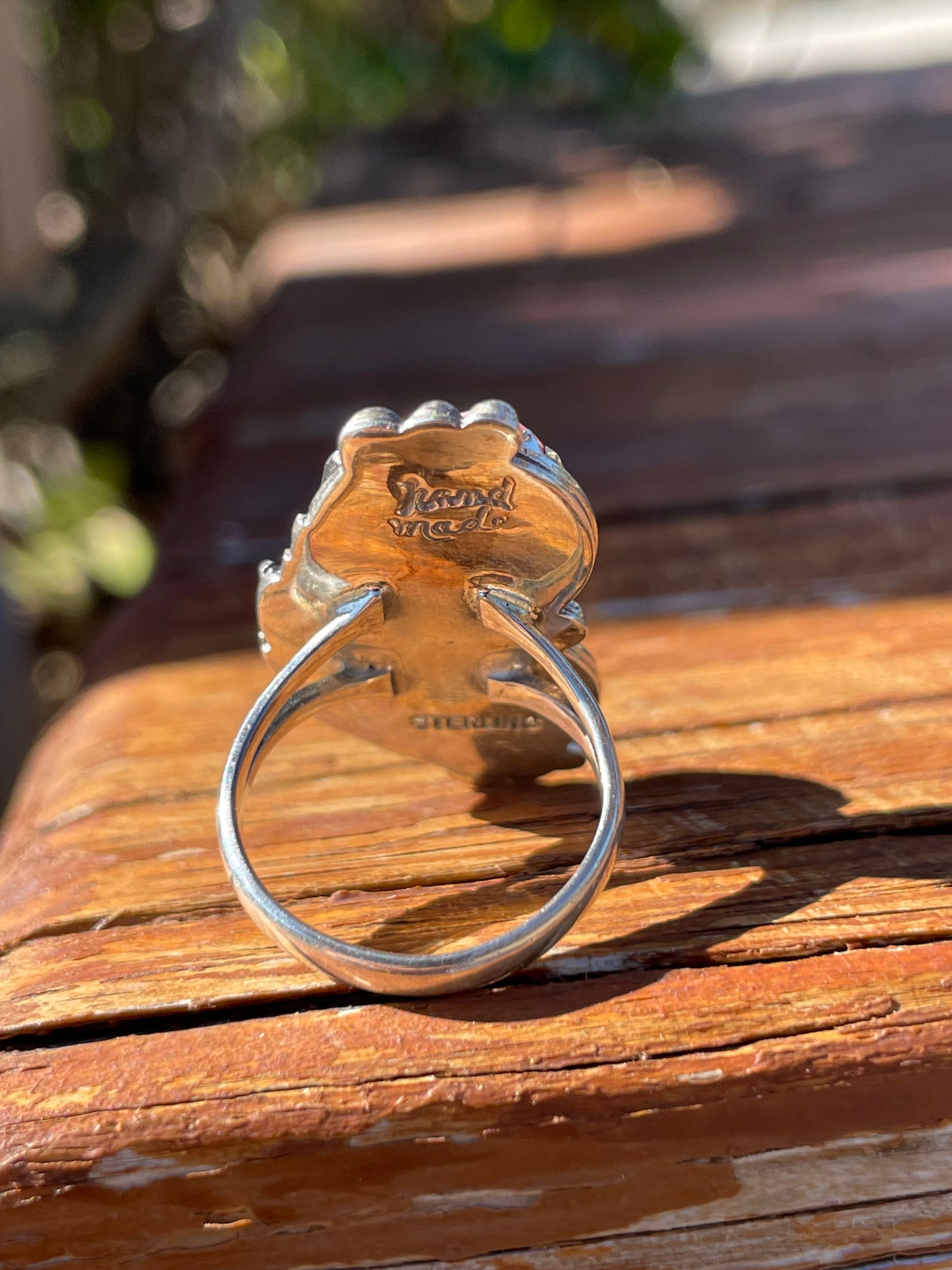 Pink Conch Double Stone Ring Size 7 | 925 Sterling Silver B949