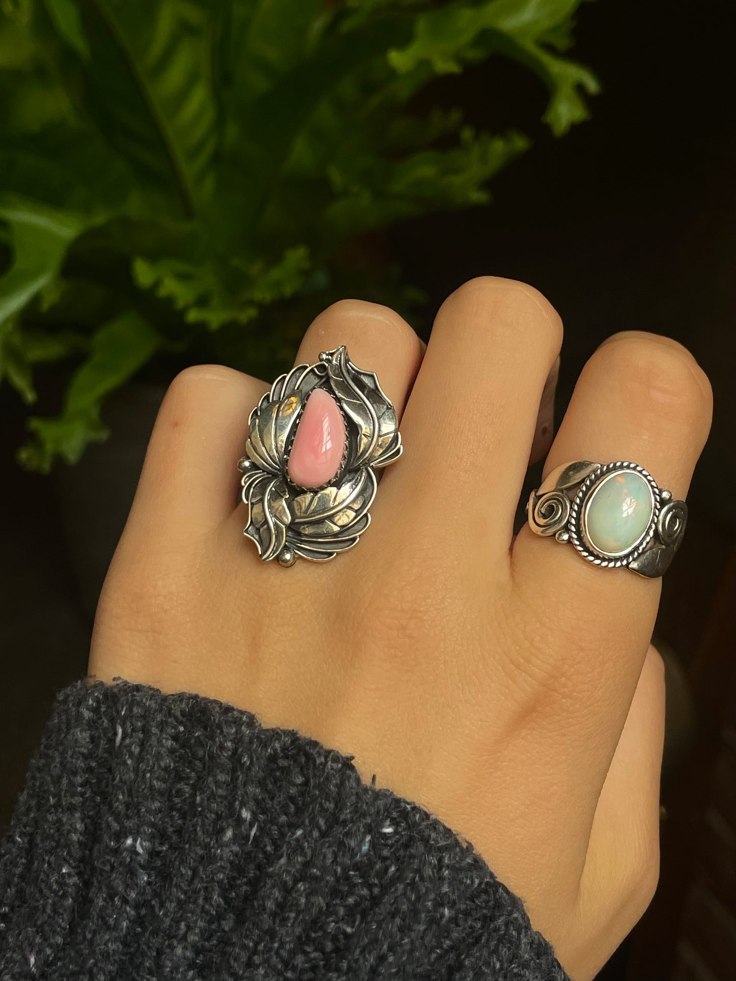 Pink Conch Feather Ring Size 6 | 925 Sterling Silver G134