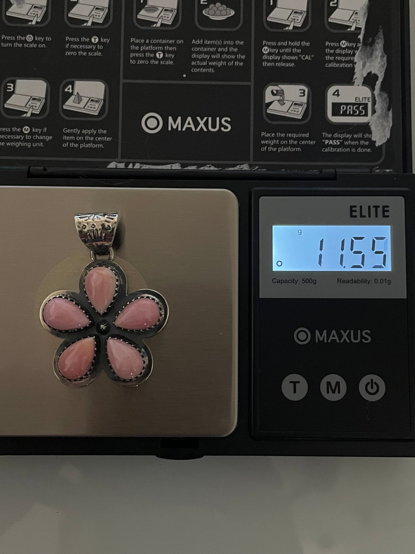 Pink Conch Flower Pendant | 925 Sterling Silver E233
