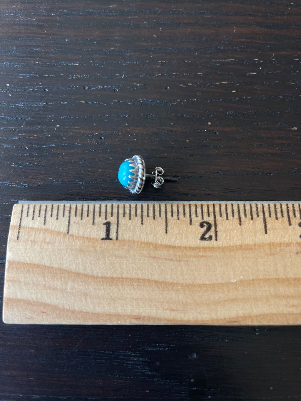 Kingman Turquoise Stud Earrings | 925 Sterling Silver E813