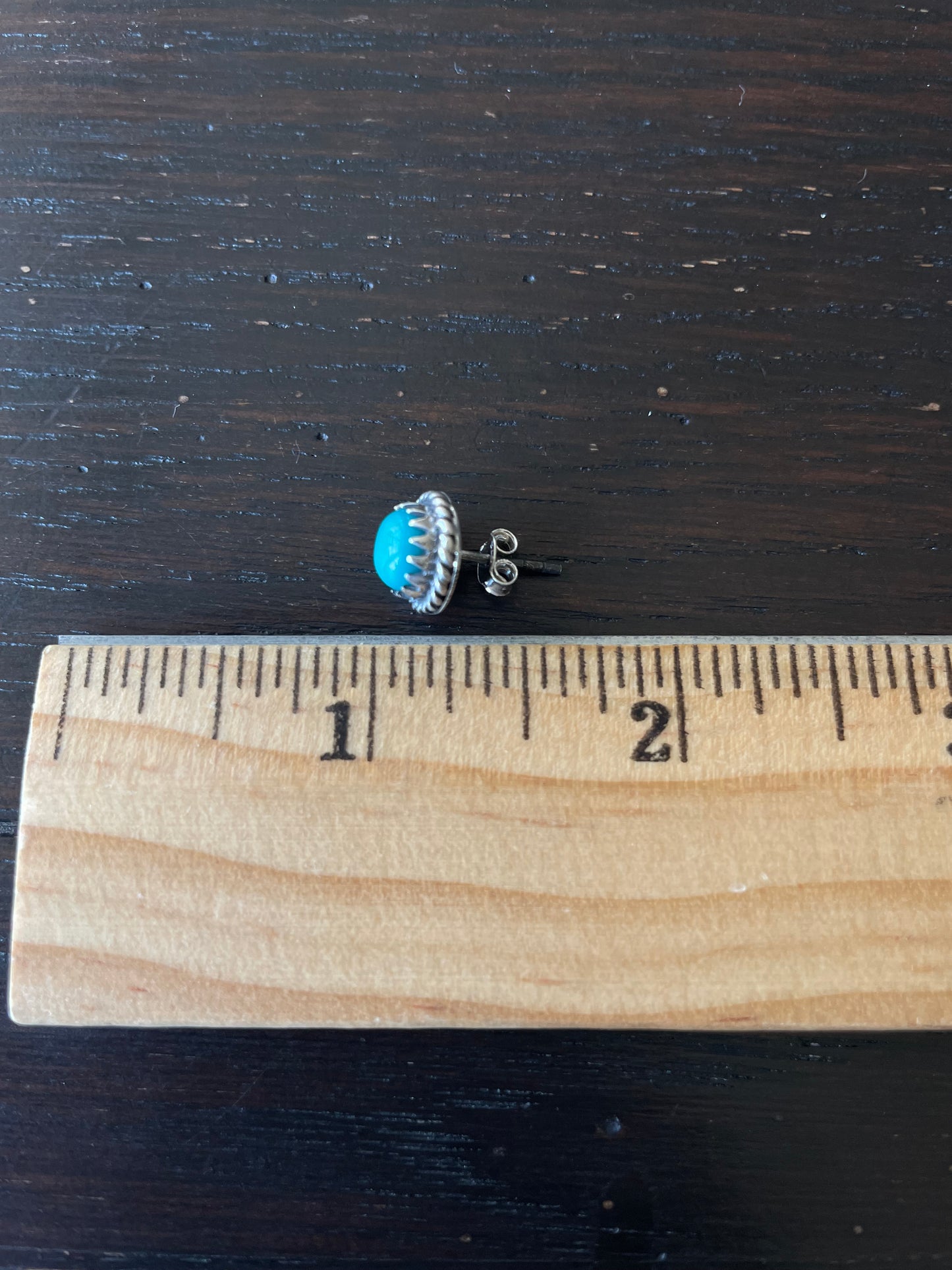 Kingman Turquoise Stud Earrings | 925 Sterling Silver E813
