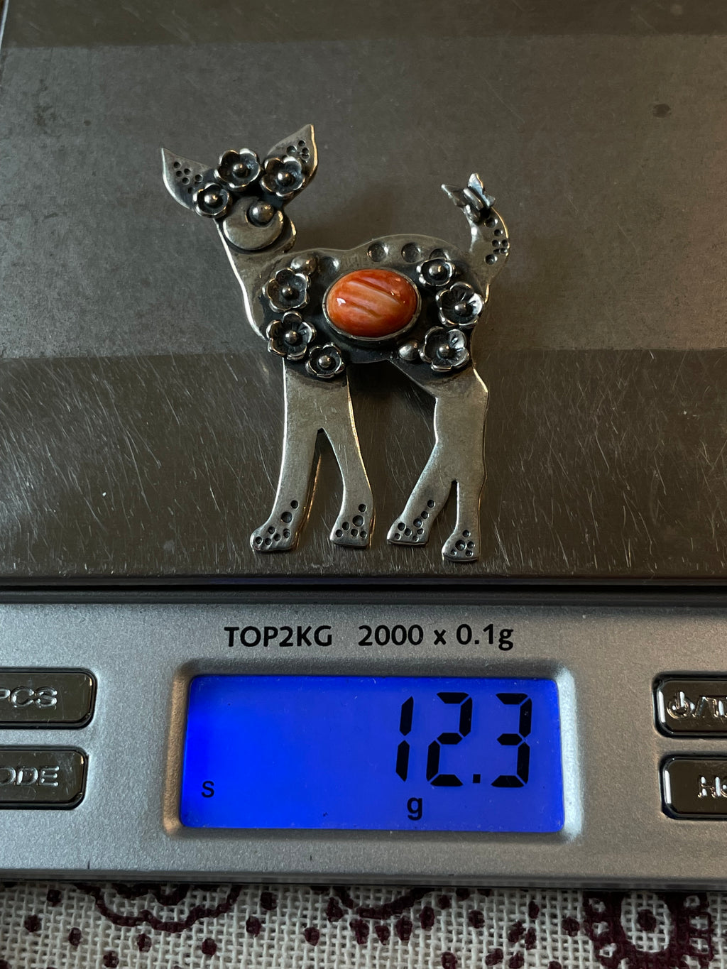 Spiny Oyster Deer Pendant | 925 Sterling Silver C512