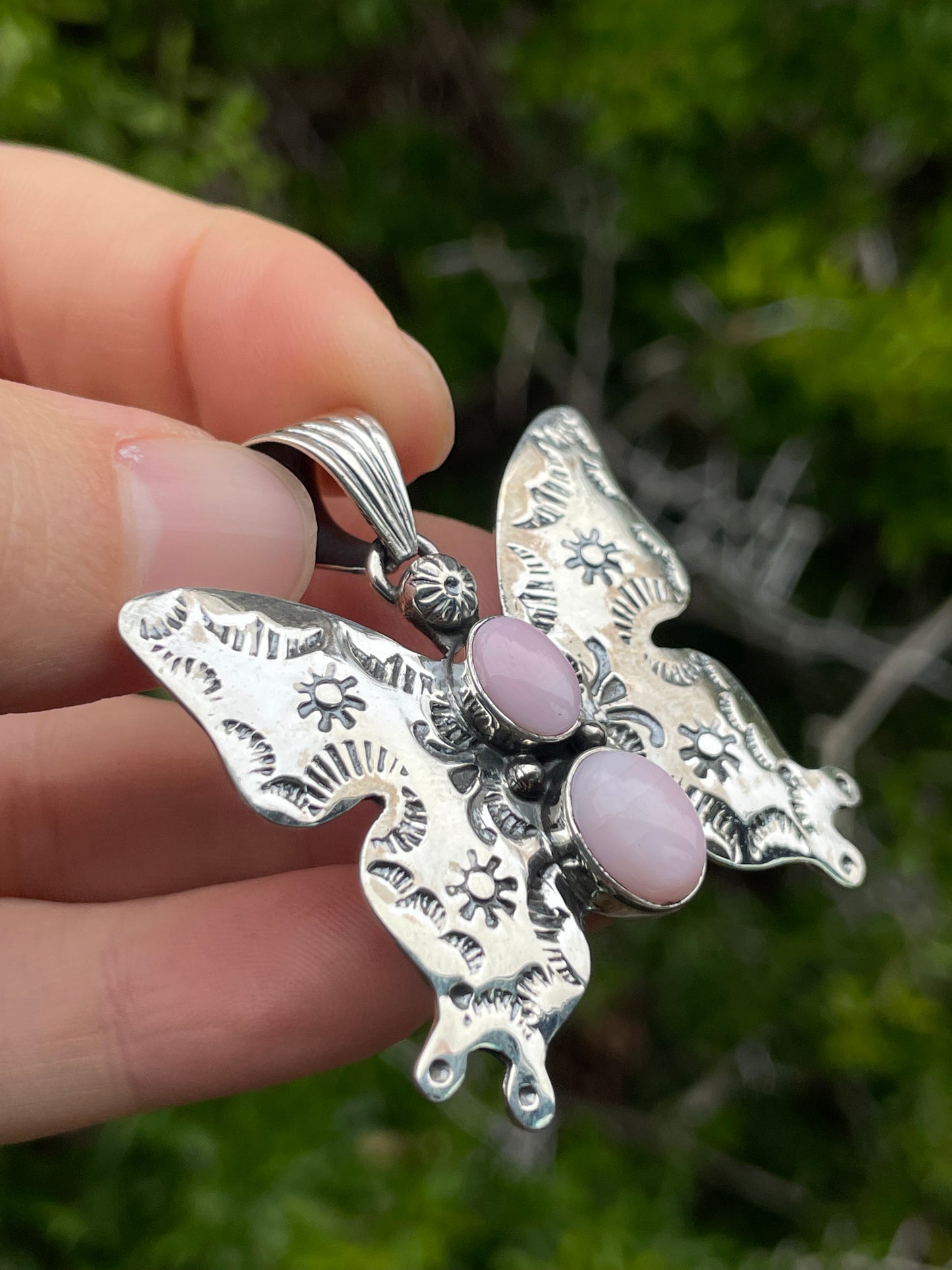 Pink Conch Butterfly Pendant | Sterling Silver 925 B735