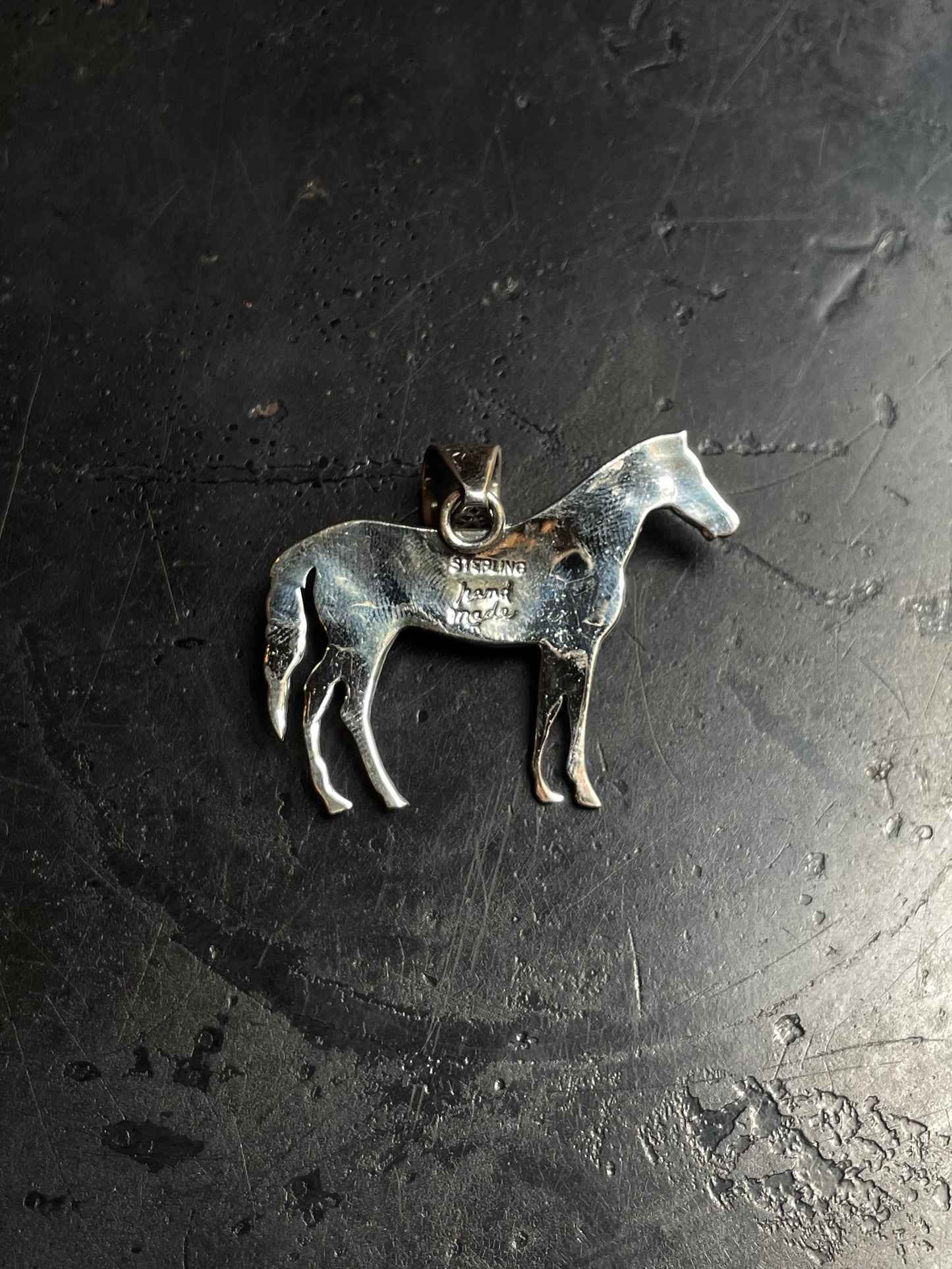 Kingman Turquoise Horse Pendant | 925 Sterling Silver E246