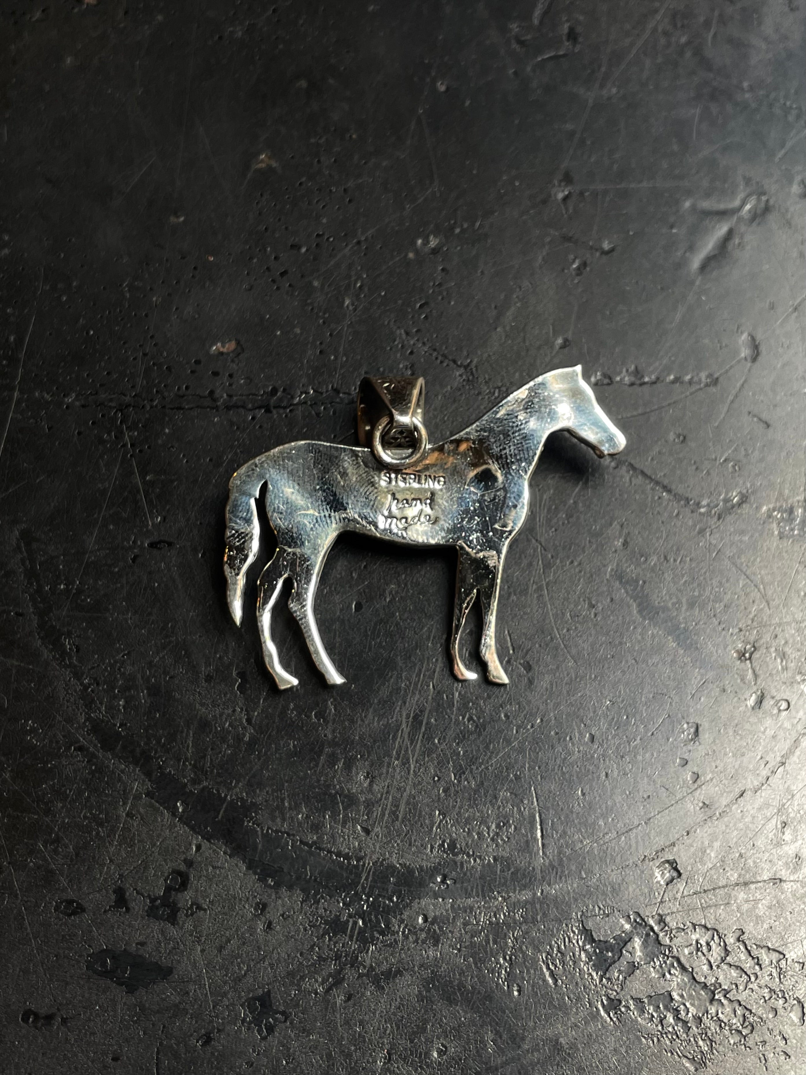 Kingman Turquoise Horse Pendant | 925 Sterling Silver E246