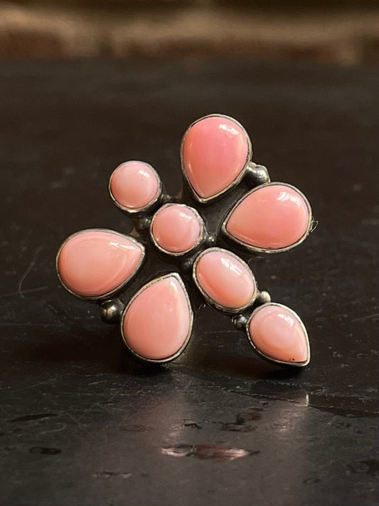 Pink Conch Dragonfly Ring Size 7 | 925 Sterling Silver E998