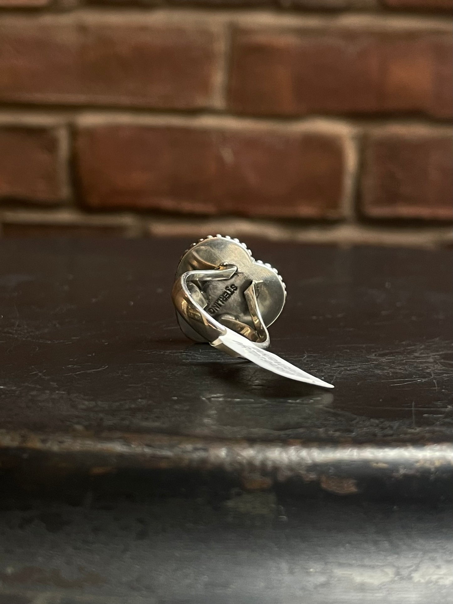 Pink Conch Heart Ring | Sterling Silver | Size 7 | A359