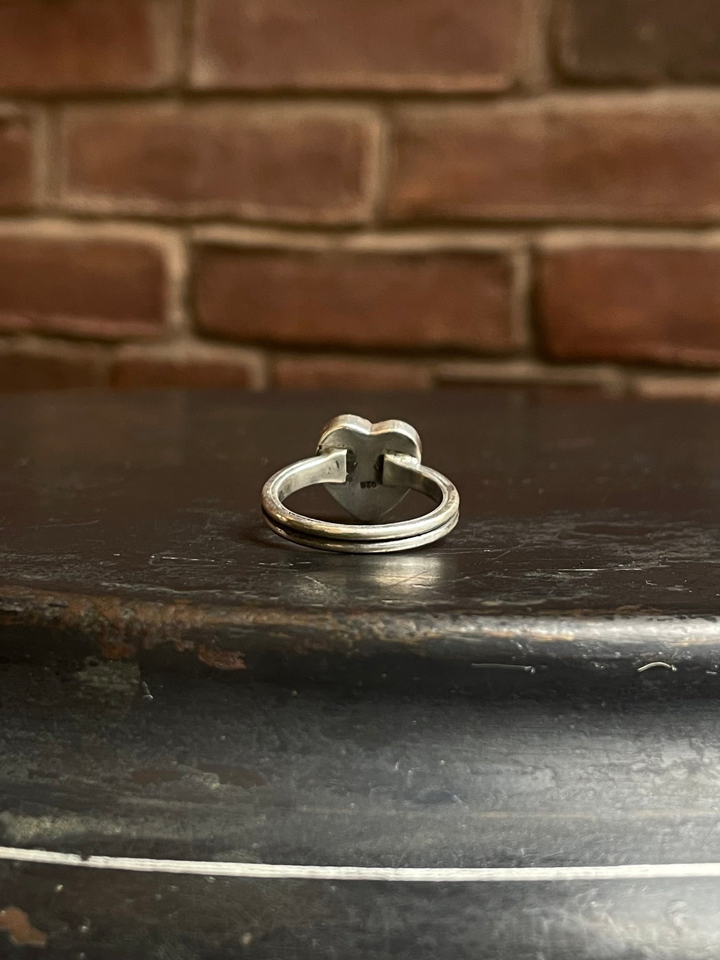 Pink Conch Heart Ring | 925 Sterling Silver Size 9 E438