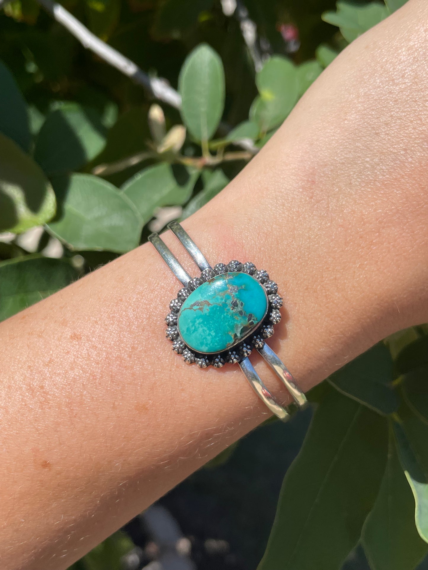 Kingman Turquoise Cuff Bracelet | Sterling Silver D141