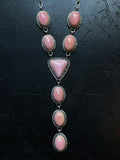 Pink Conch Lariat Necklace | 925 Sterling Silver E340