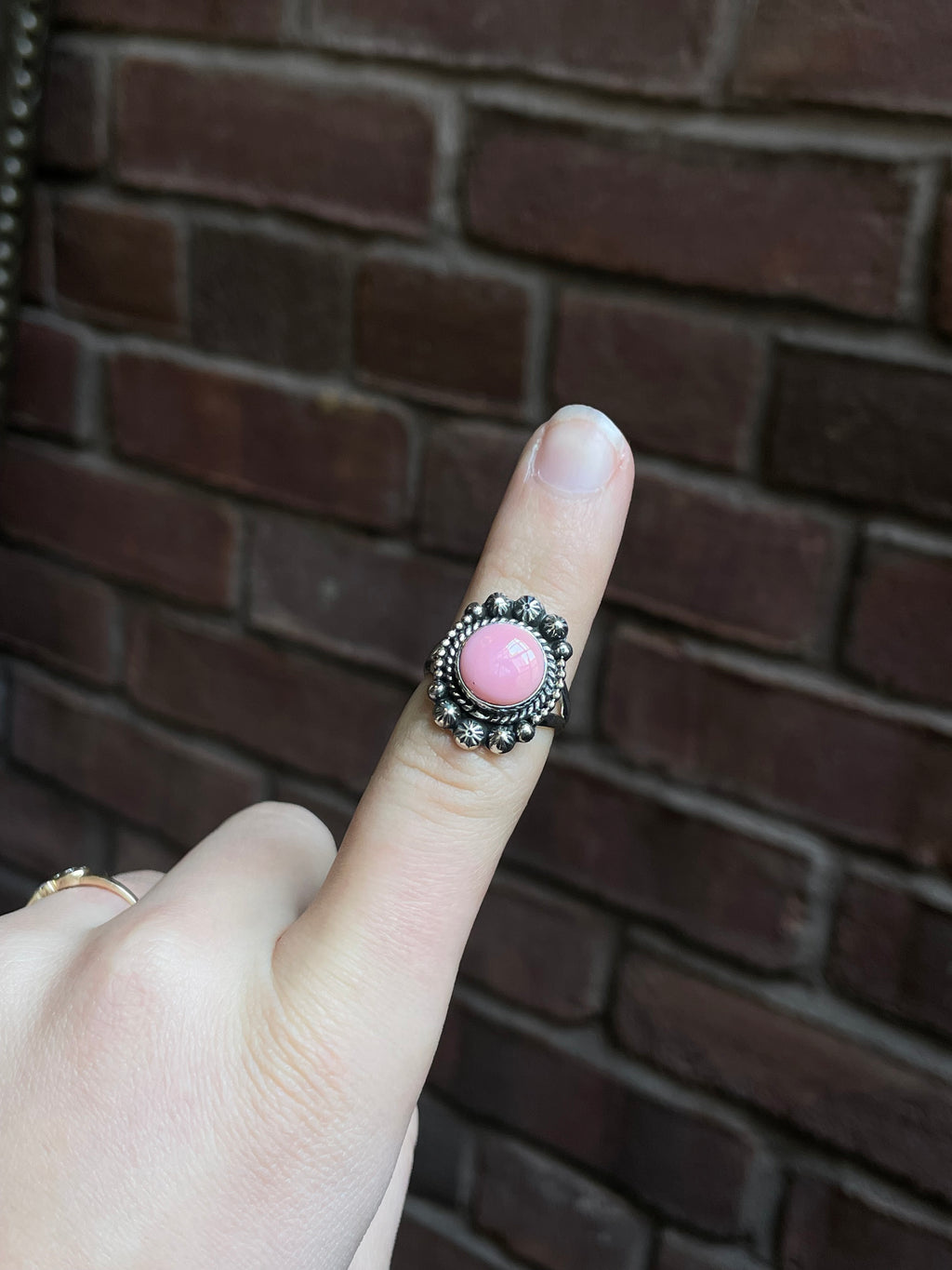 Pink Conch Ring Size 7 | 925 Sterling Silver Southwest E191