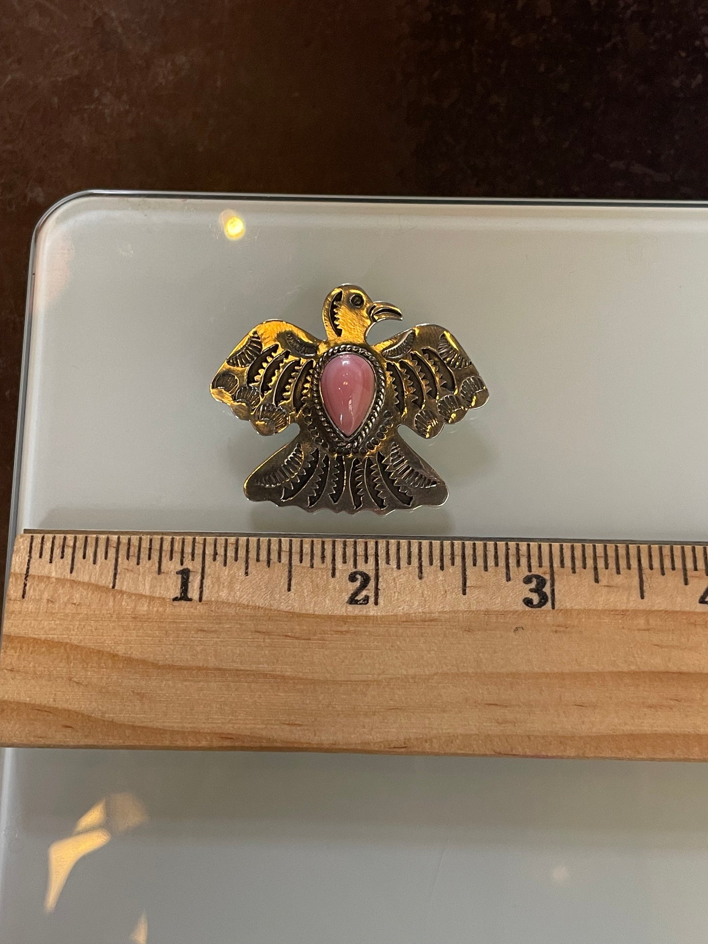 Pink Conch Thunderbird Pendant | Sterling Silver 925 C660