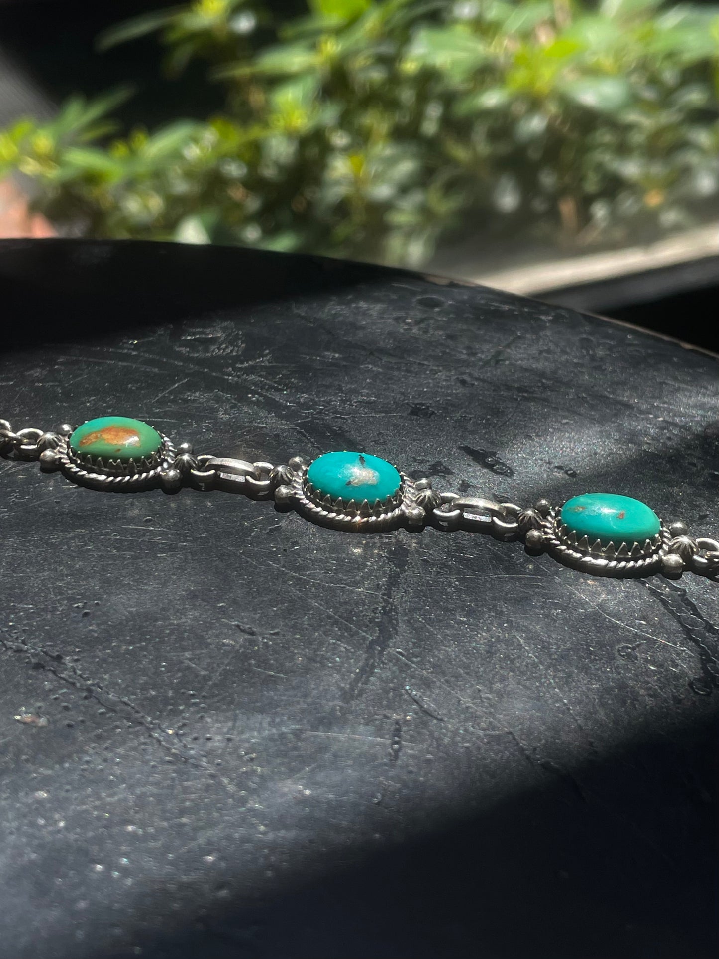 Kingman Turquoise Link Bracelet | Sterling Silver G430