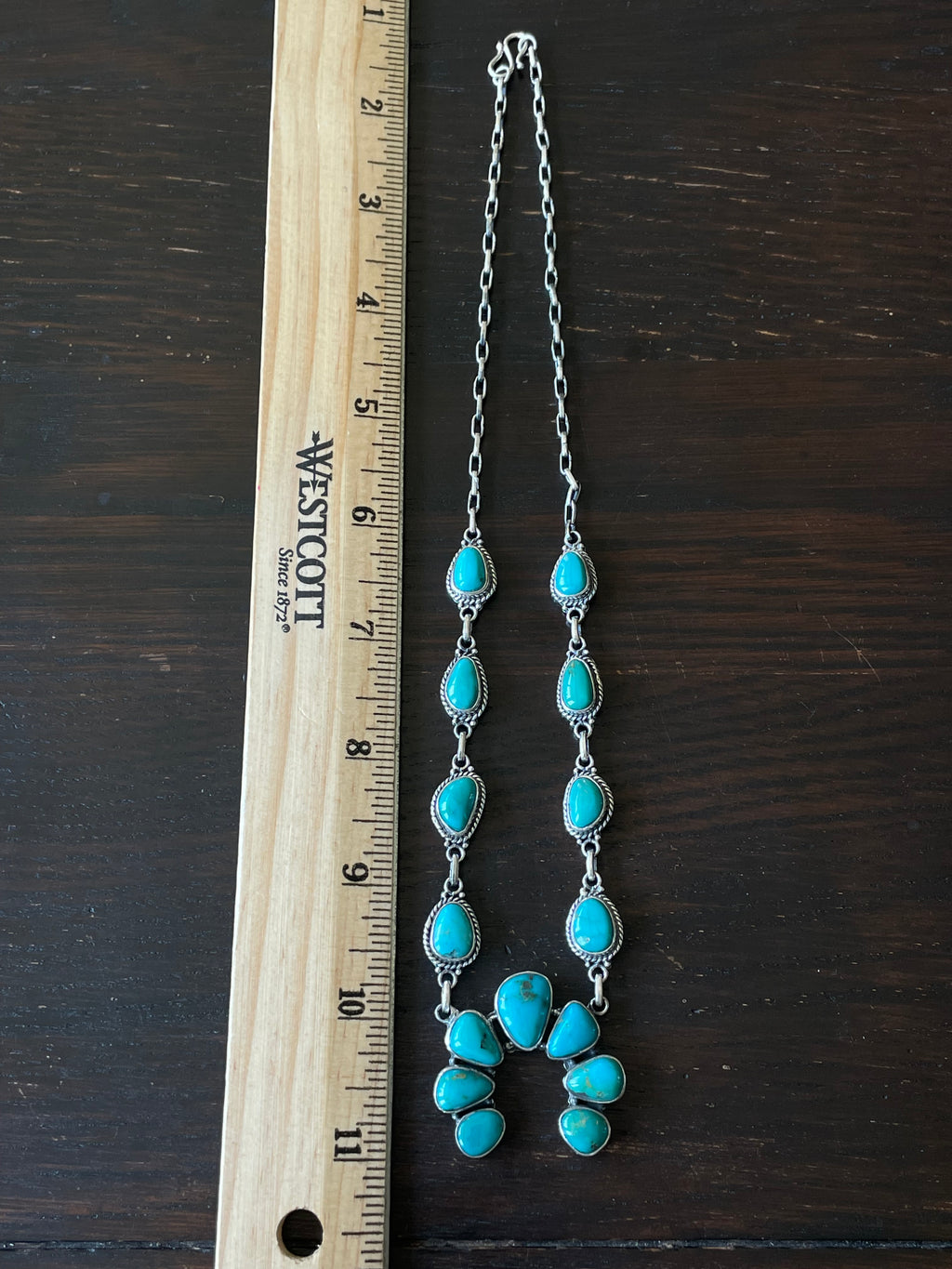 Kingman Turquoise Naja Necklace | Sterling Silver E831