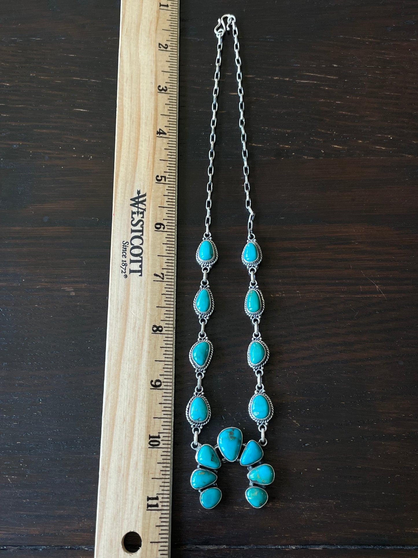 Kingman Turquoise Naja Necklace | Sterling Silver E831