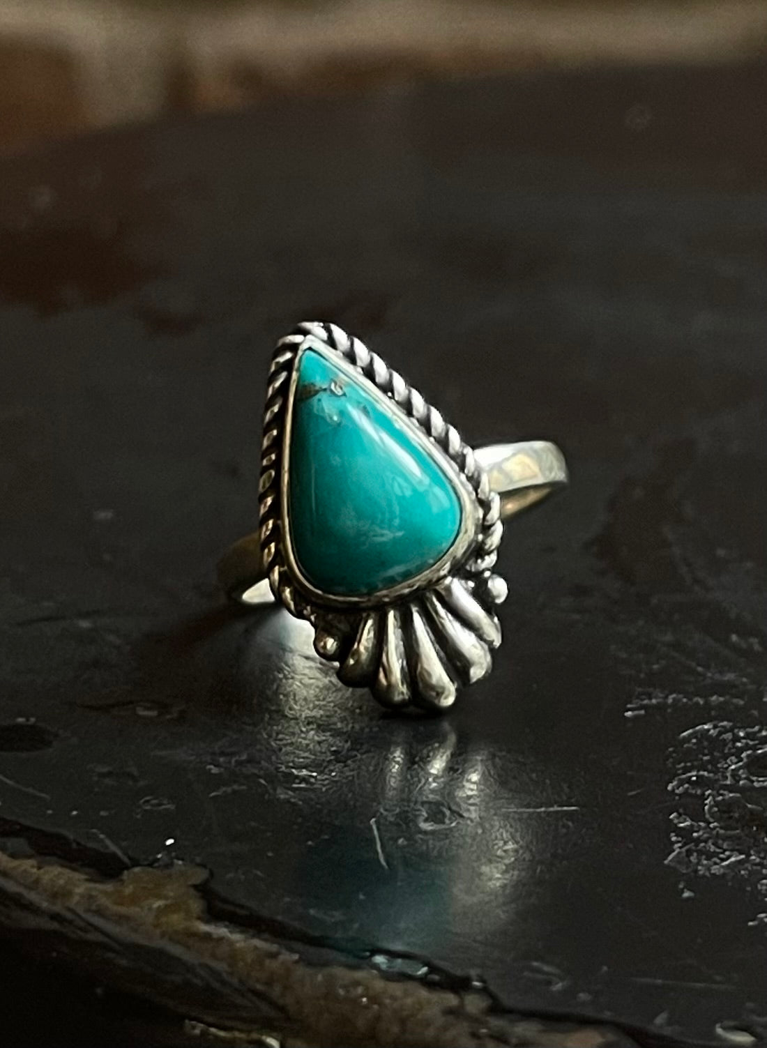 Kingman Turquoise Ring Size 7 | 925 Sterling Silver  E745