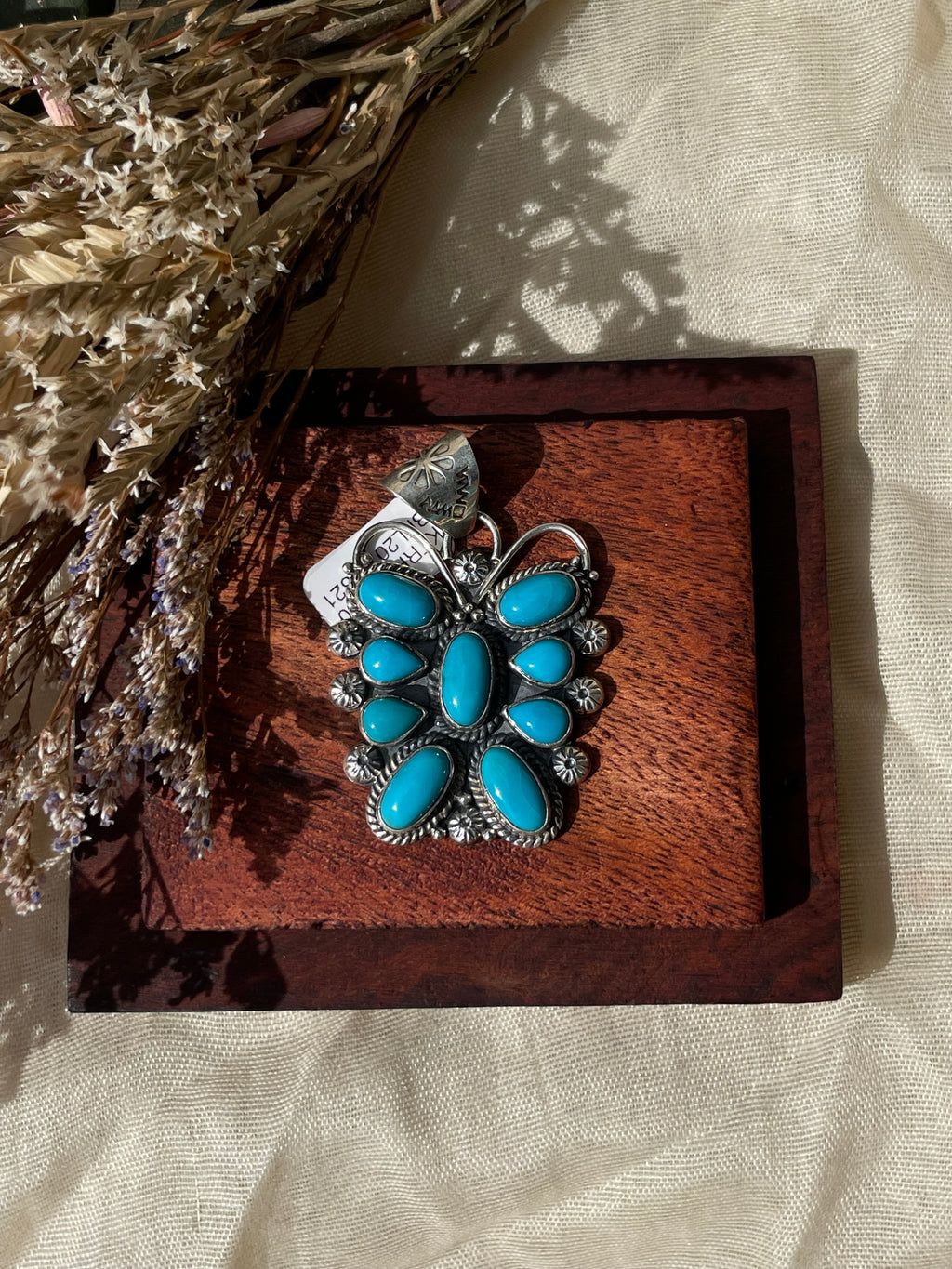 Turquoise Multi-Stone Butterfly Pendant | 925 Sterling Silver D333