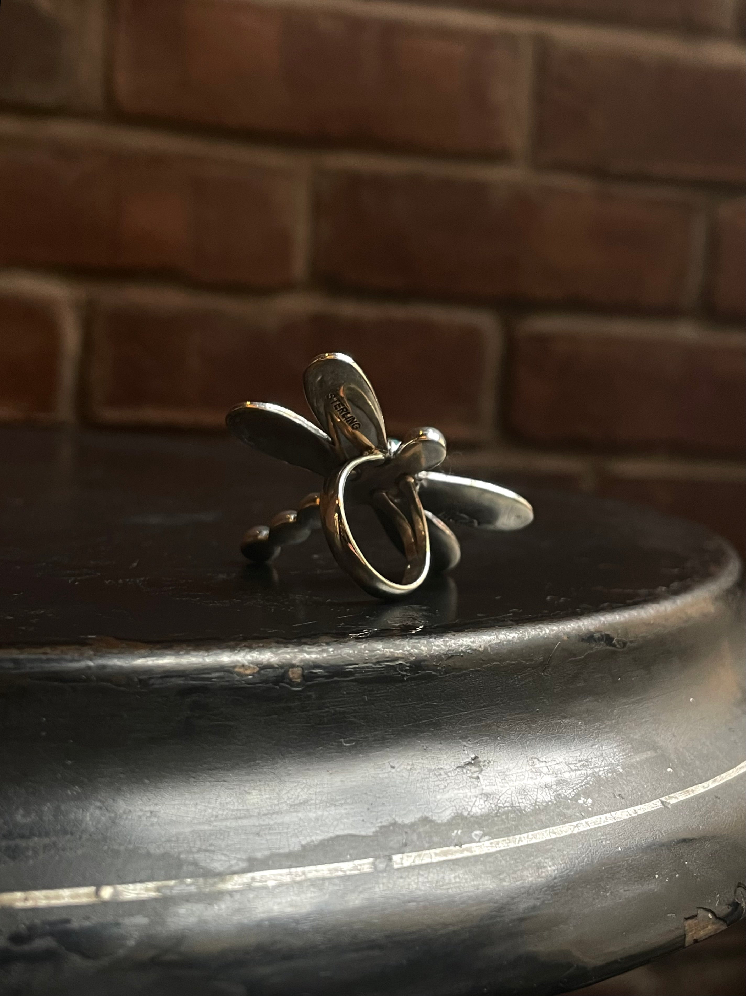Turquoise Dragonfly Ring Size 6 | 925 Sterling Silver C927