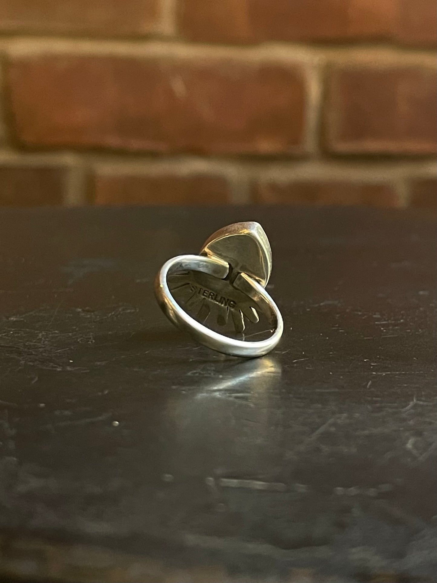 Pink Conch Tear Drop Ring Size 6.75 | Sterling Silver E901