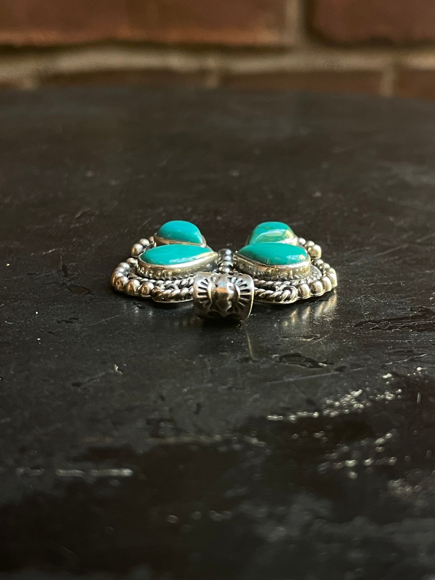 Kingman Turquoise Butterfly Pendant | Sterling Silver G461