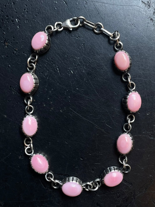 Pink Conch Bracelet | 925 Sterling Silver Link Bracelet E546