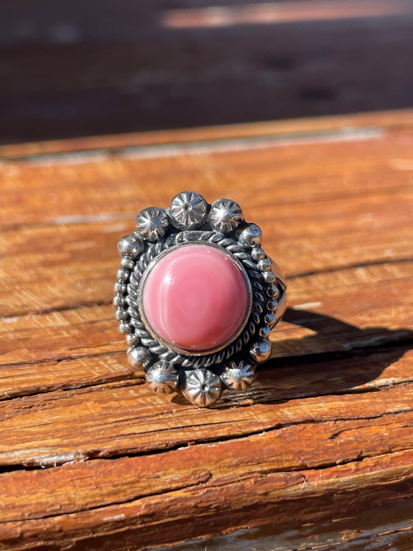 Pink Conch Ring Size 6 | 925 Sterling Silver B921