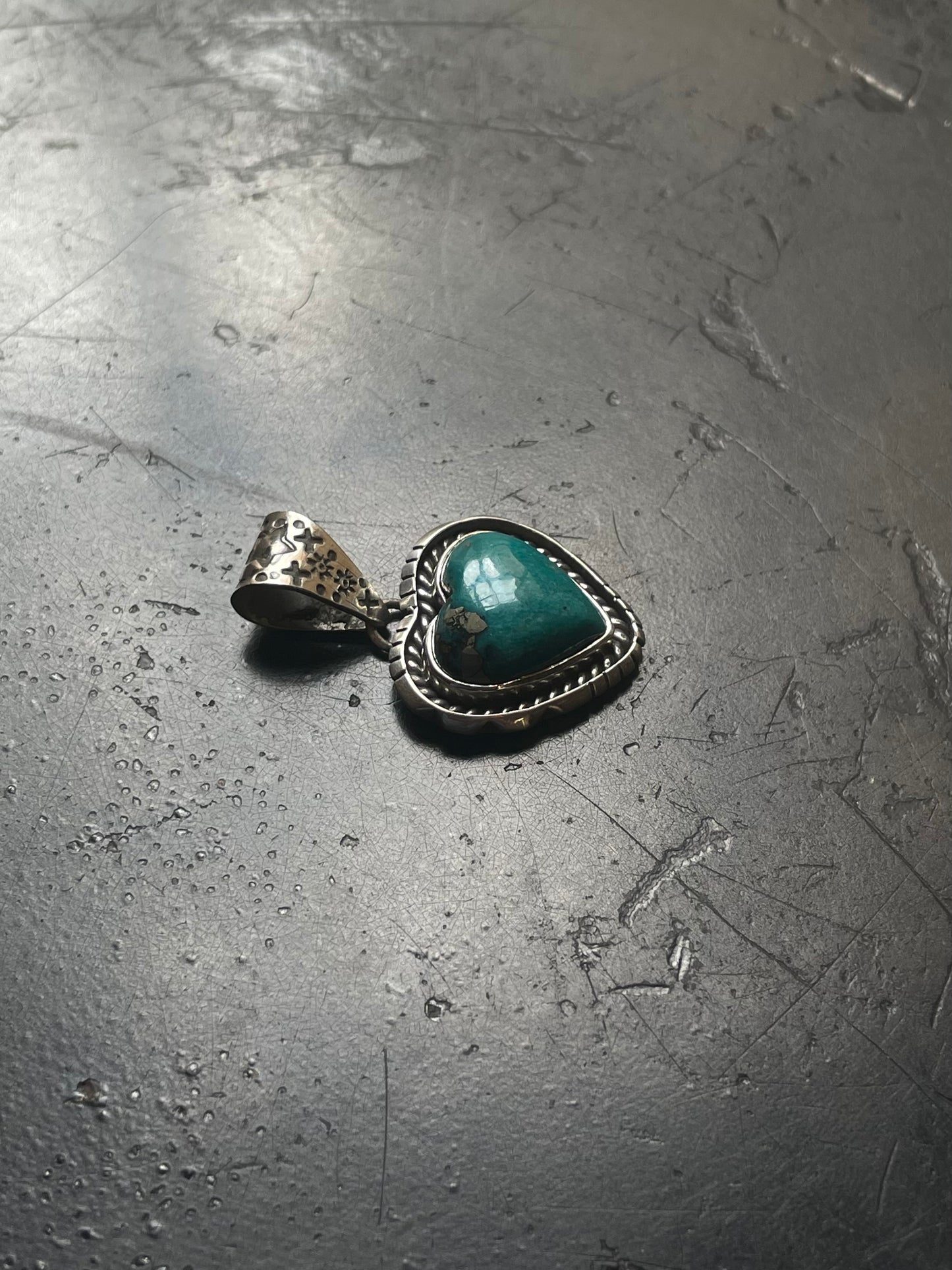 Turquoise Heart Pendant | 925 Sterling Silver E700