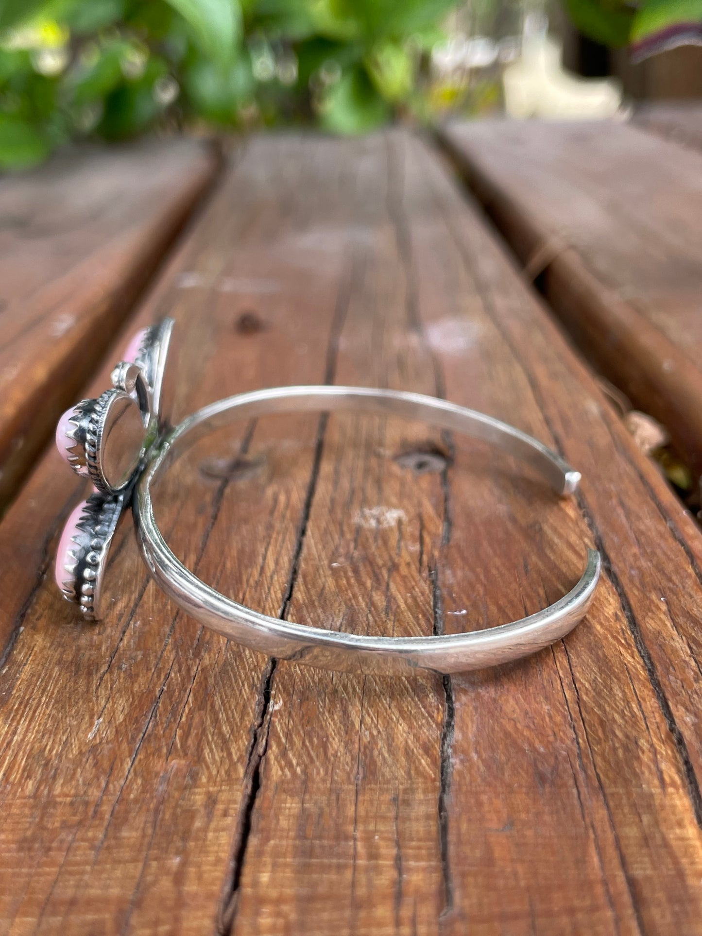 Pink Conch Butterfly Cuff Bracelet | 925 Sterling Silver B985