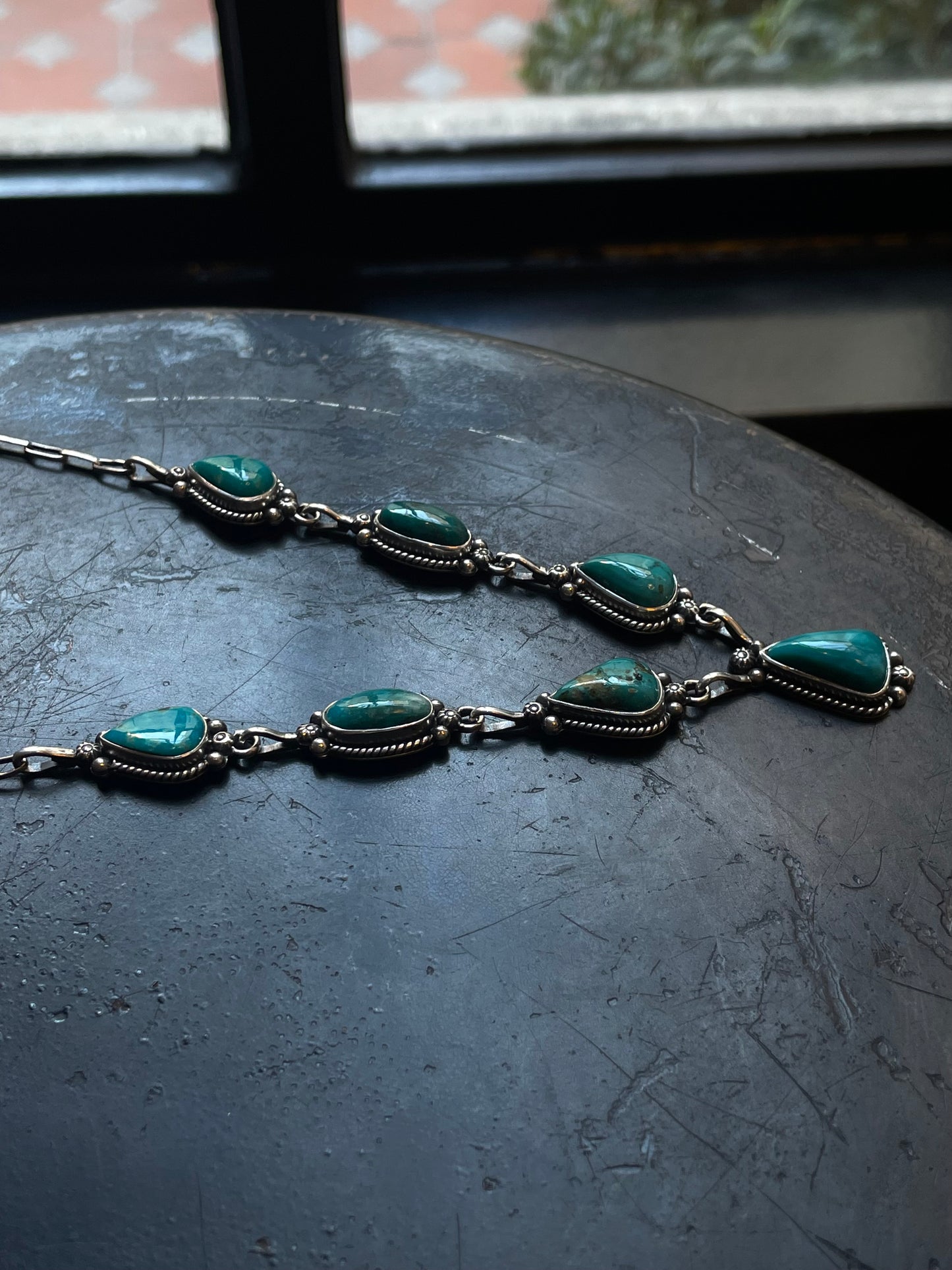 Turquoise Lariat Necklace | 925 Sterling Silver E627