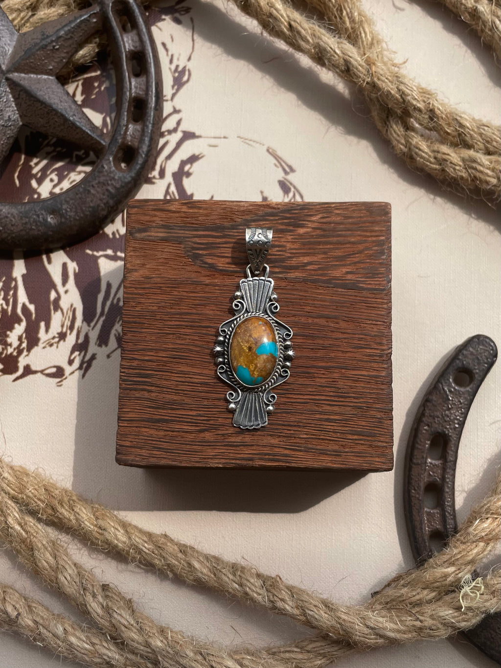 Turquoise Matrix Pendant | 925 Sterling Silver G684