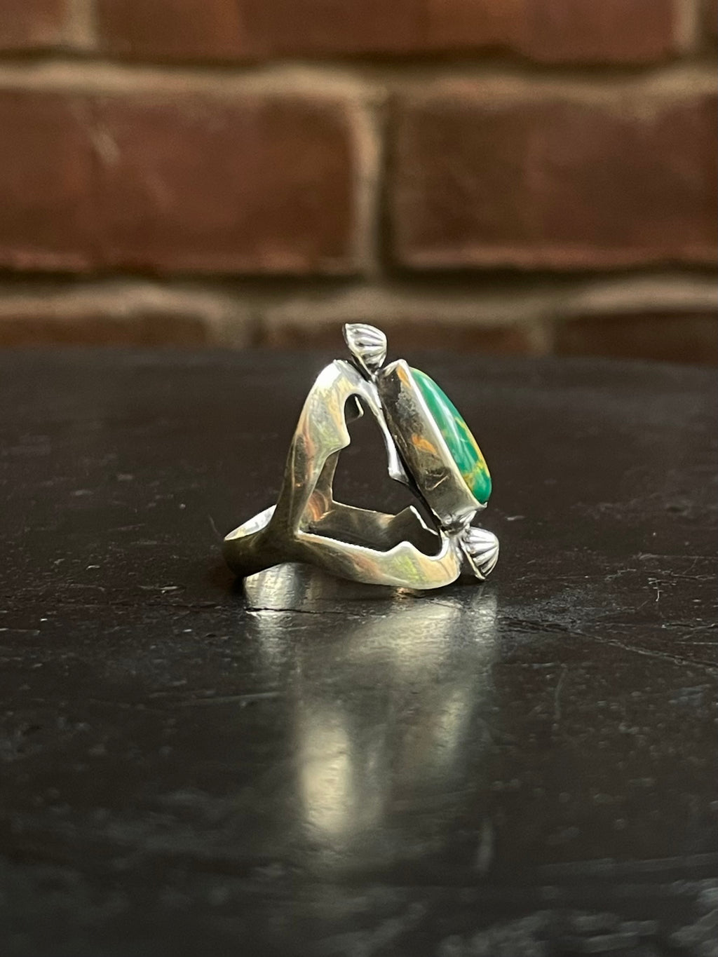 Kingman Turquoise Teardrop Ring | Sterling Silver | Size 7 G315