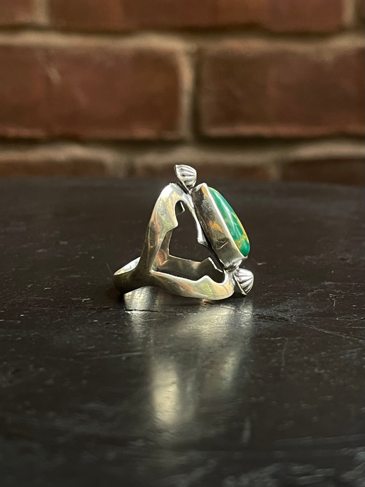 Kingman Turquoise Teardrop Ring | Sterling Silver | Size 7 G315