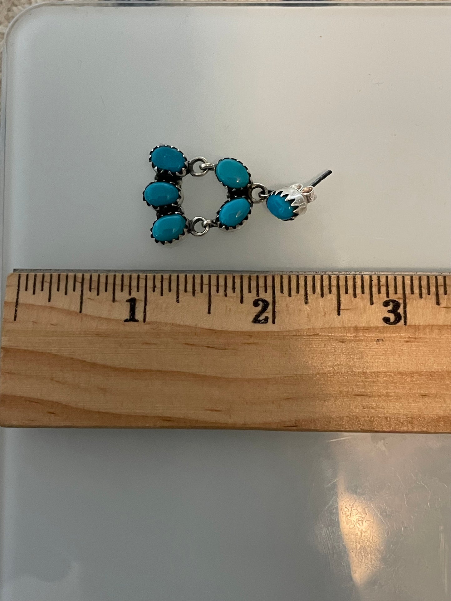 Kingman Turquoise Chandelier Stud Earrings | 925 Sterling Silver C823