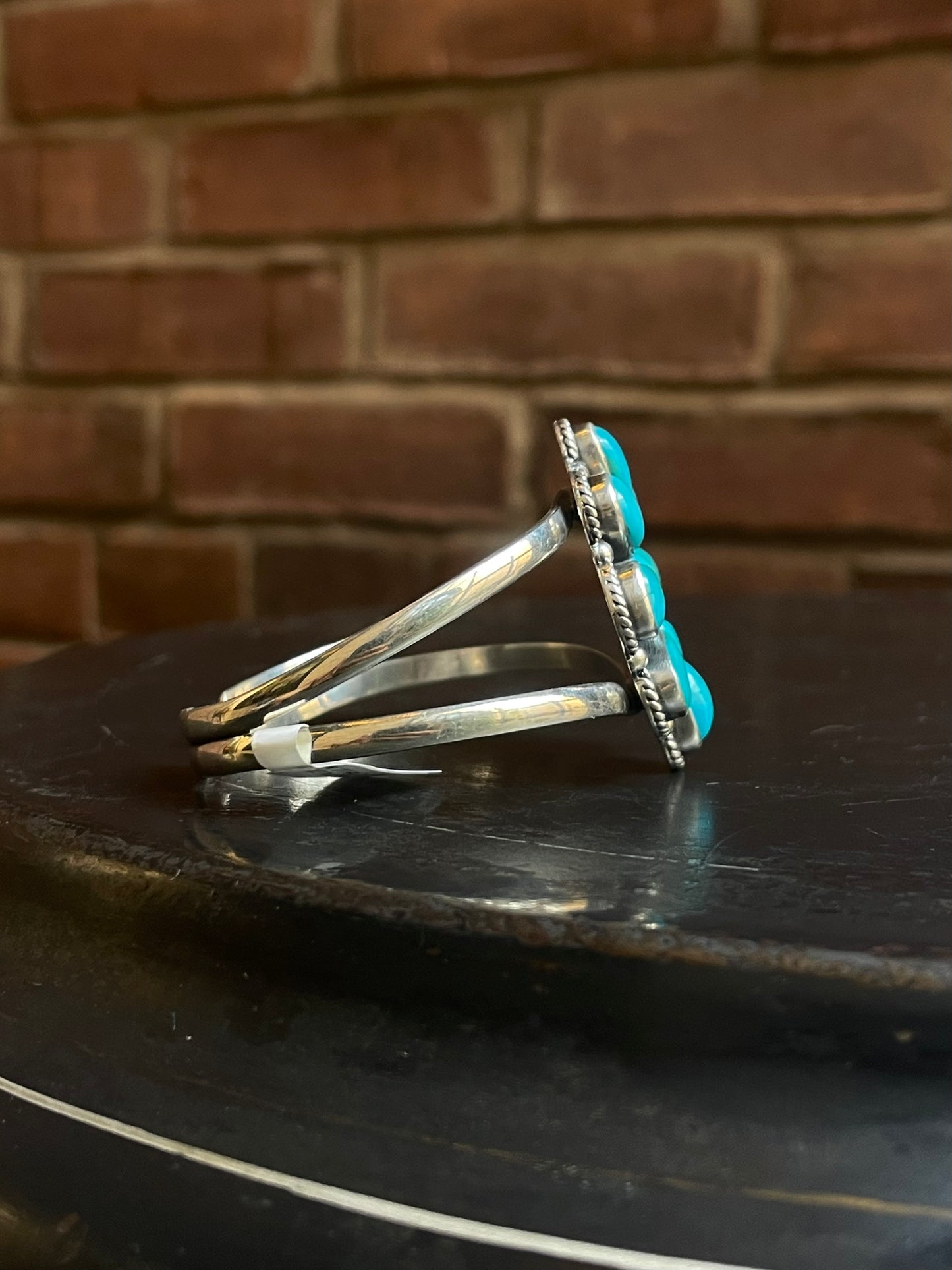 Kingman Turquoise Cuff - Adjustable Cluster Design | Sterling Silver | A771