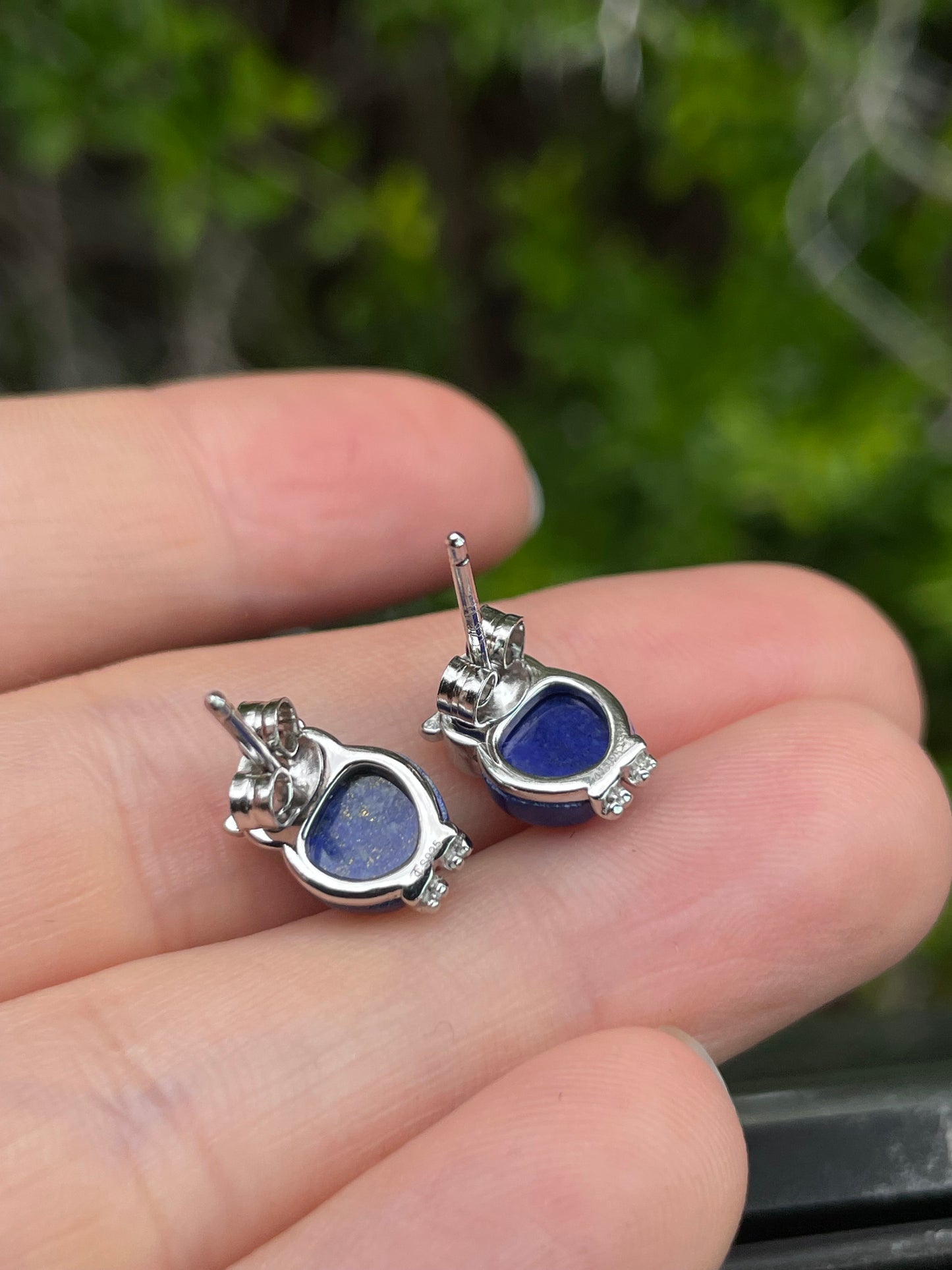 Lapis Flower Stud Earrings | 925 Sterling Silver B612