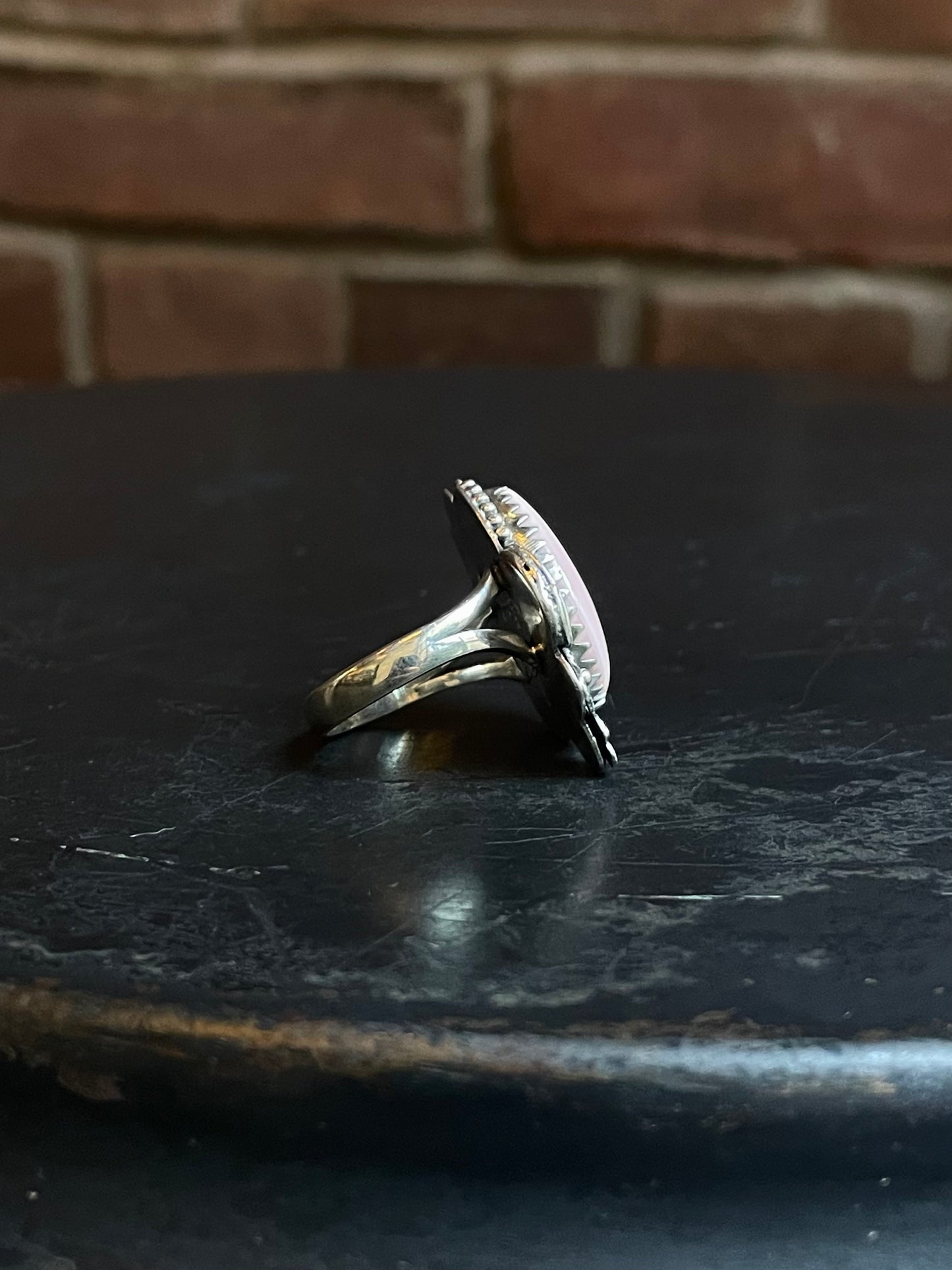 Pink Conch Butterfly Ring | 925 Sterling Silver Size 9 E466