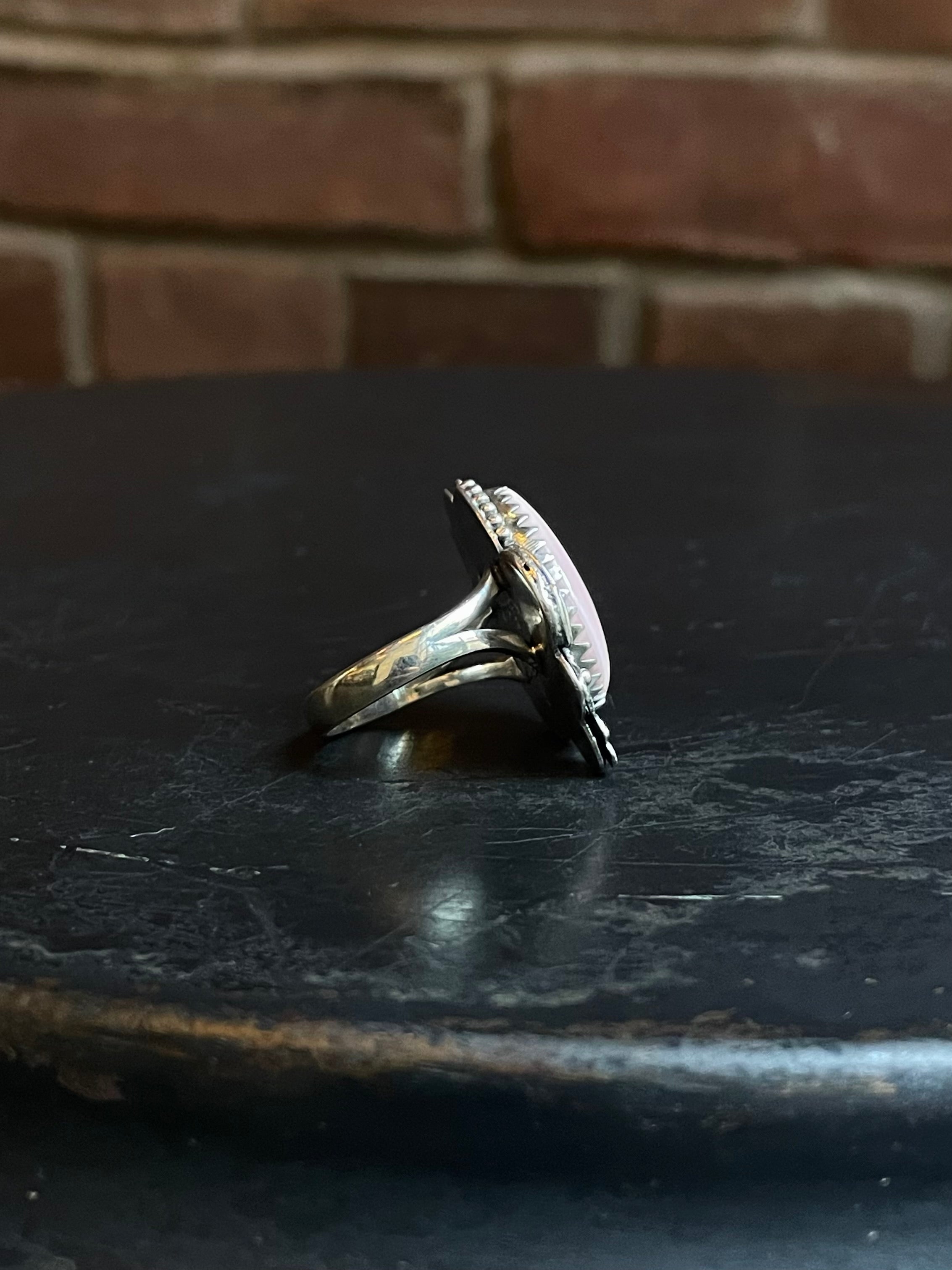 Pink Conch Butterfly Ring | 925 Sterling Silver Size 9 E466
