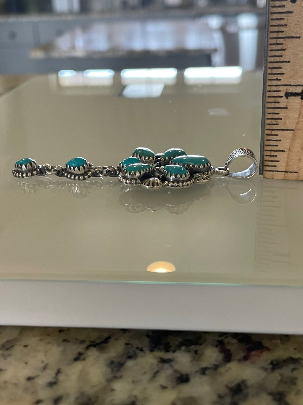 Turquoise Dangle Cluster Pendant | 925 Sterling Silver G690