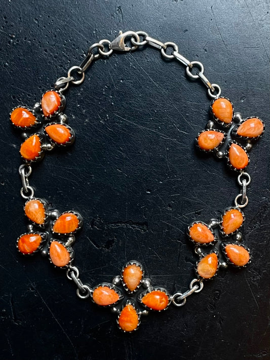 Spiny Oyster Cluster Bracelet | 925 Sterling Silver E542
