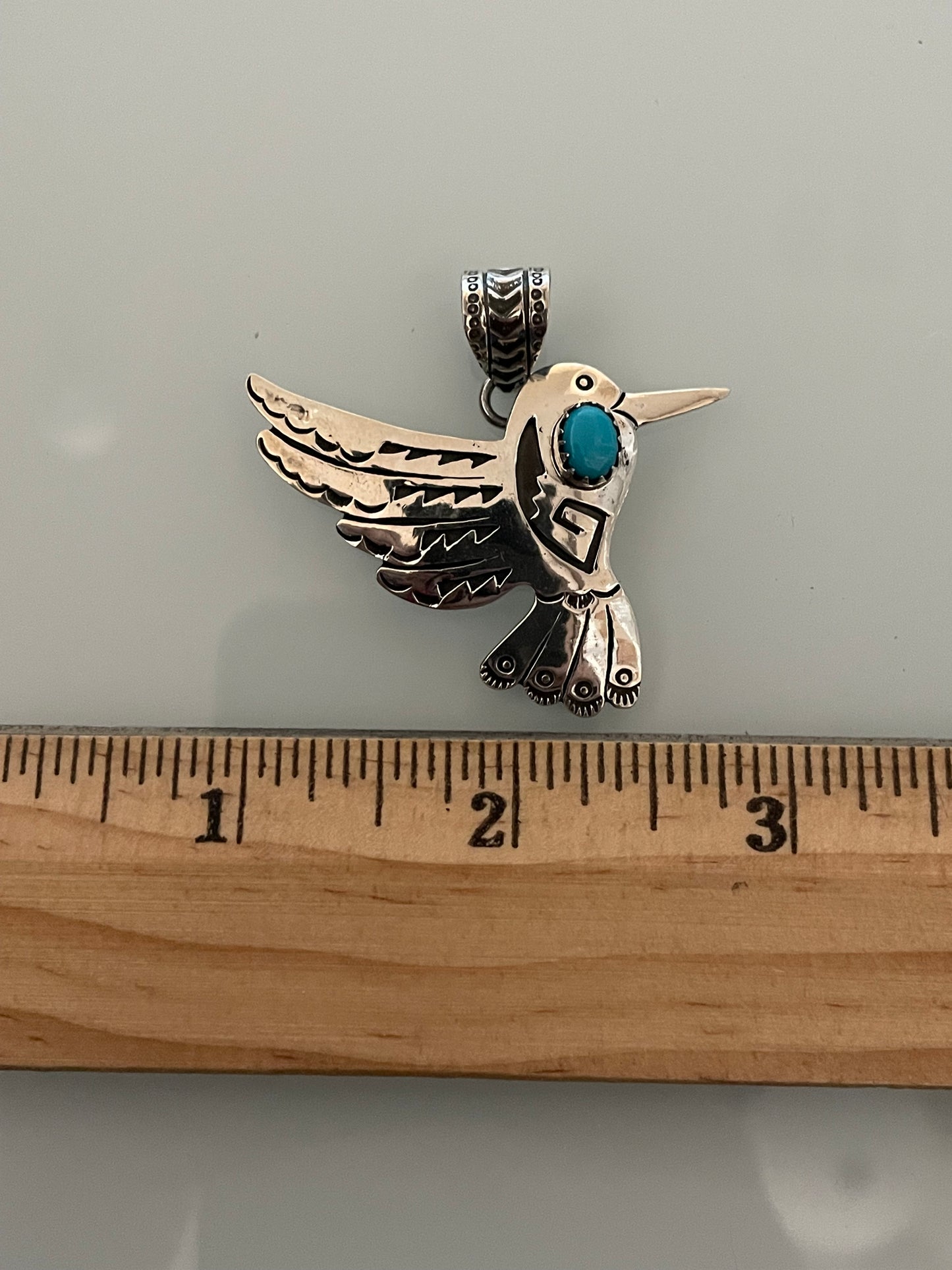 Turquoise Hummingbird Pendant | 925 Sterling Silver E221