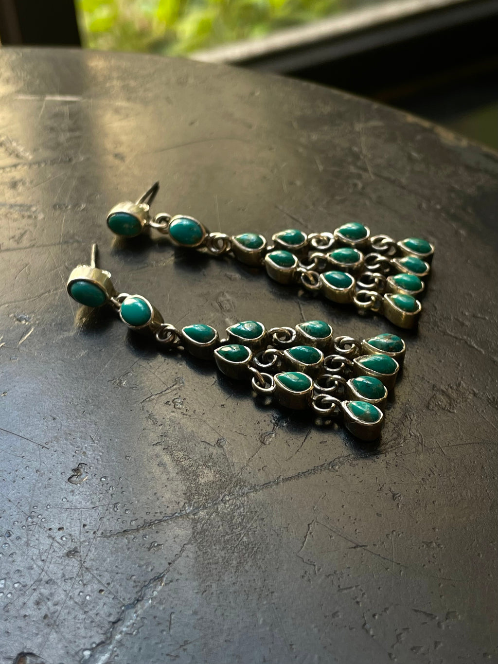 Kingman Turquoise Stud Dangle Earrings | 925 Sterling Silver G658