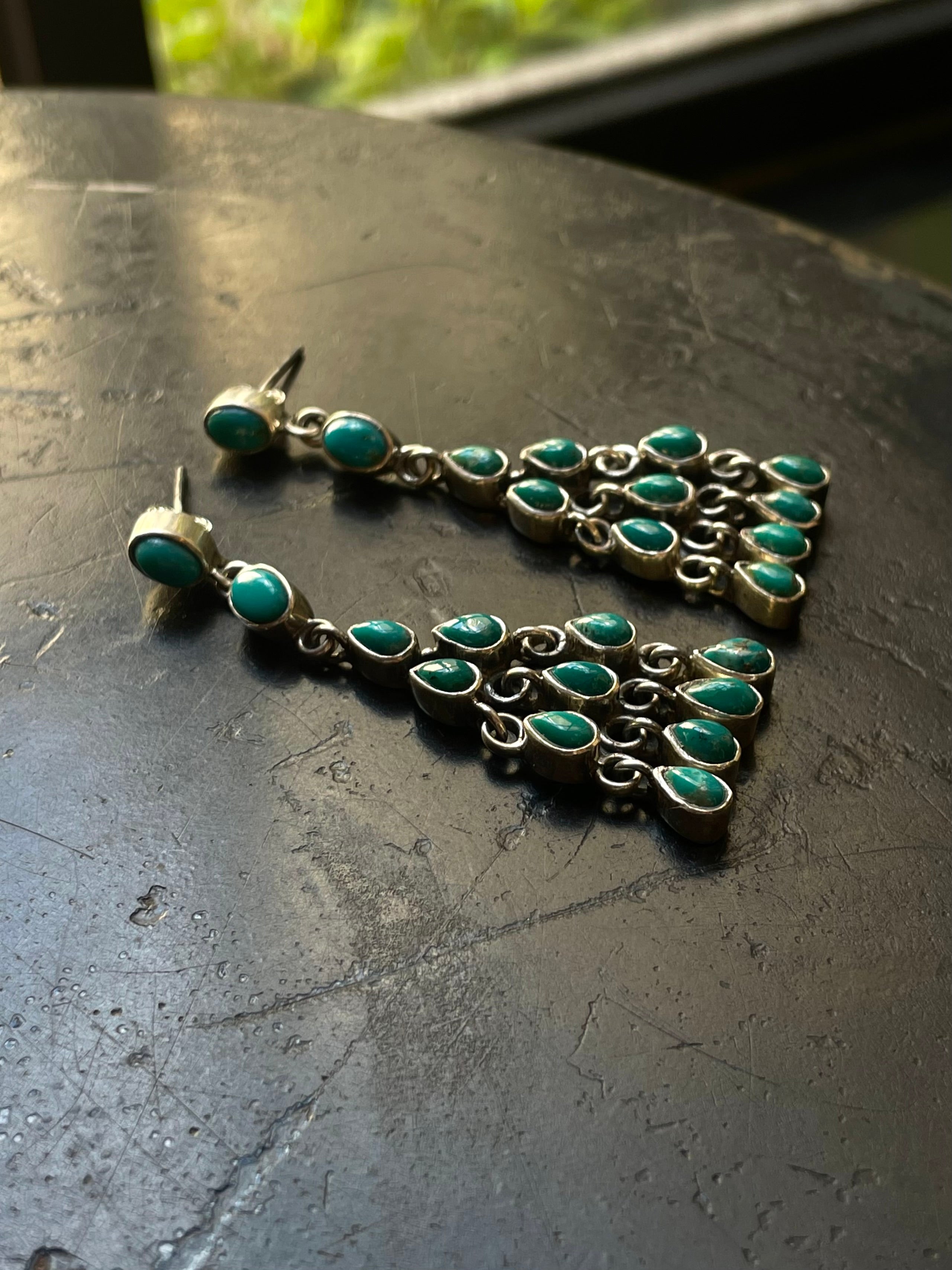 Kingman Turquoise Stud Dangle Earrings | 925 Sterling Silver G658