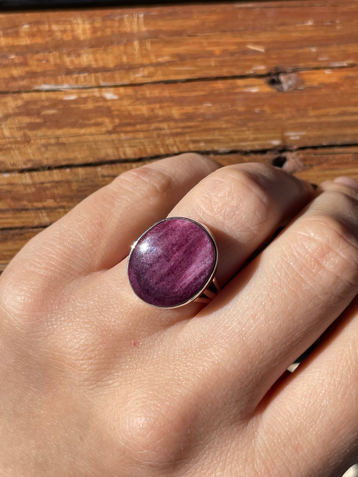 Purple Spiny Oyster Ring | 925 Sterling Silver | Size 6 B927