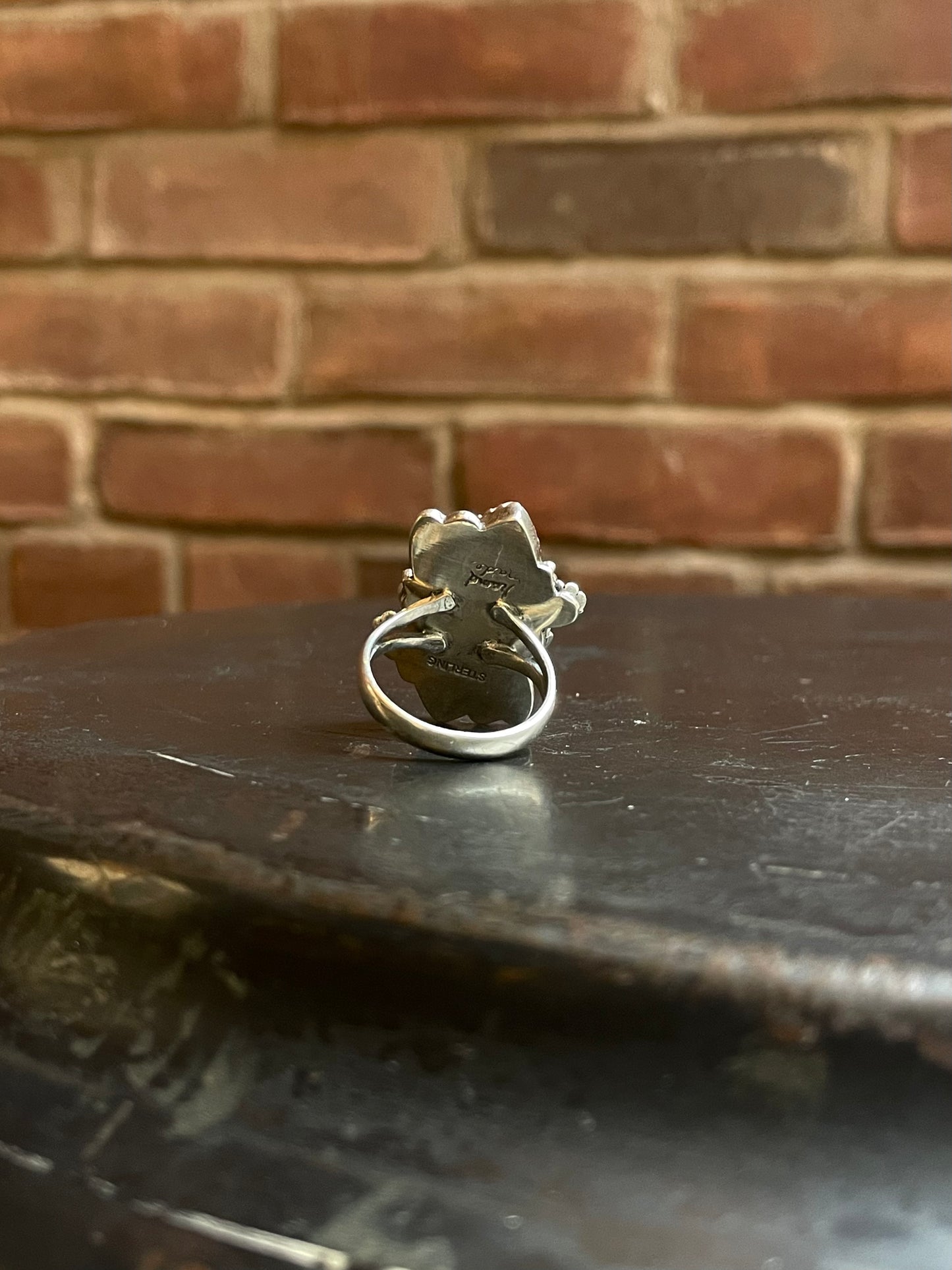 Pink Conch Tear Drop Ring Size 9| Sterling Silver E908