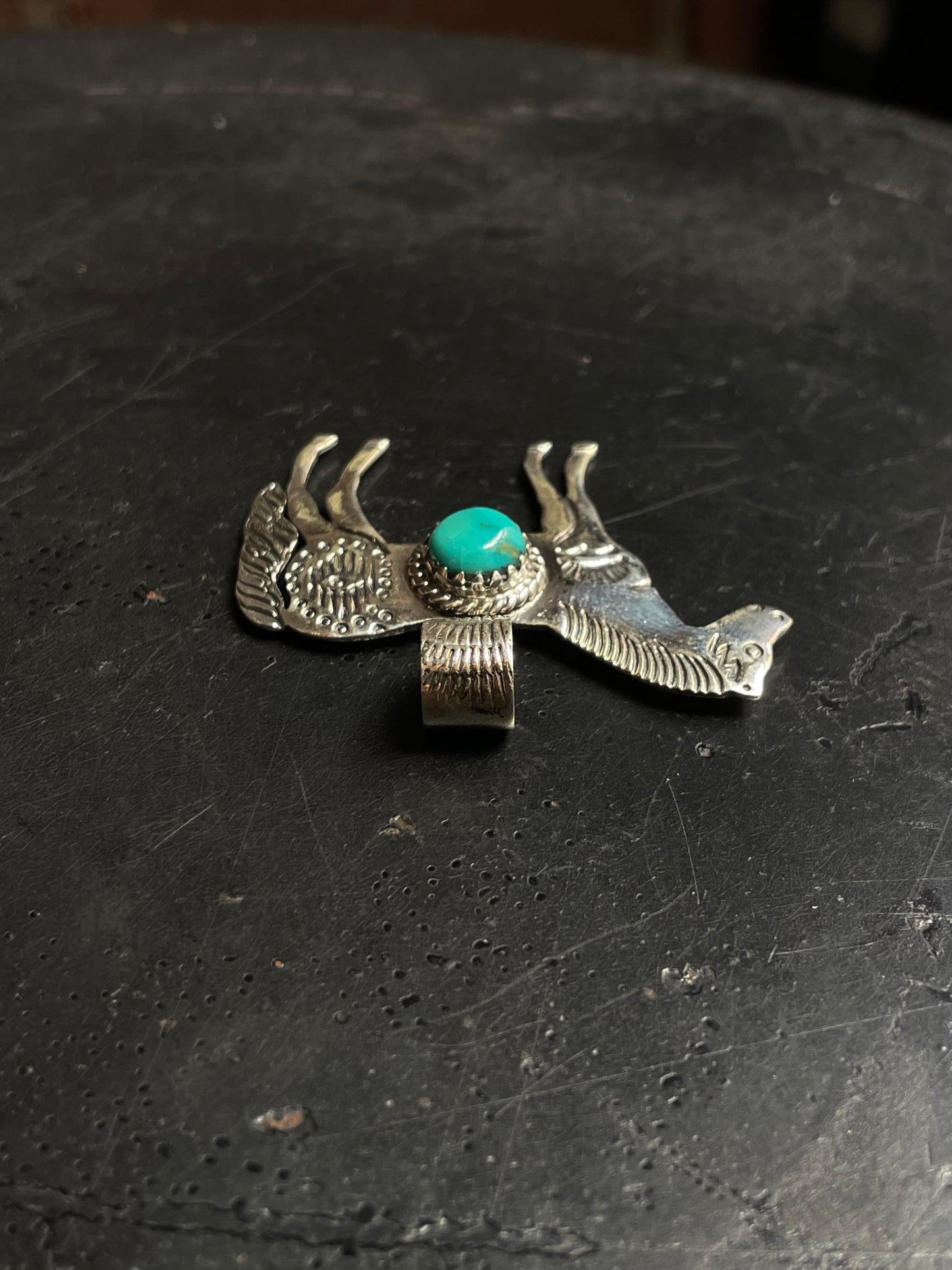 Kingman Turquoise Horse Pendant | 925 Sterling Silver E247